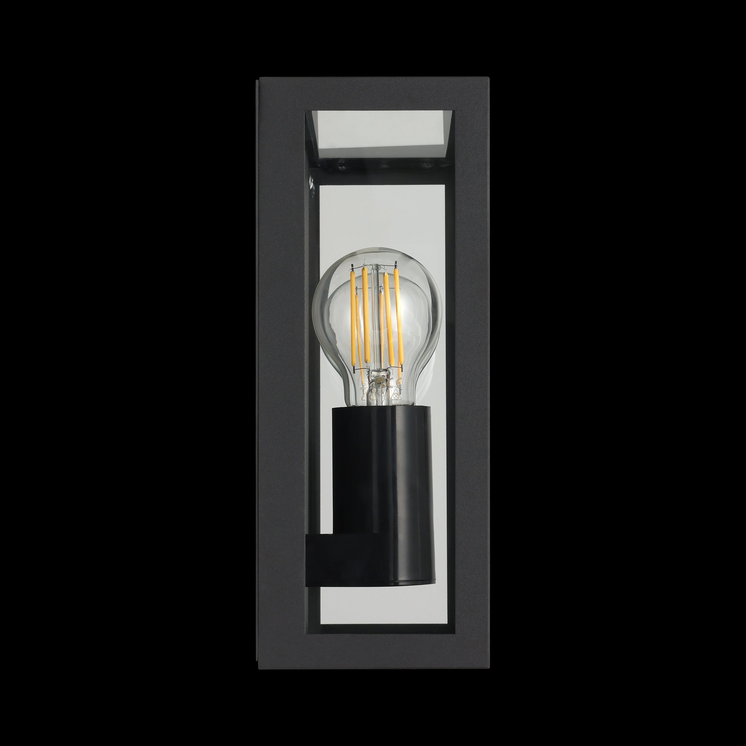 eglo alamonte 1 ip44 2 light black outdoor wall light living room close up