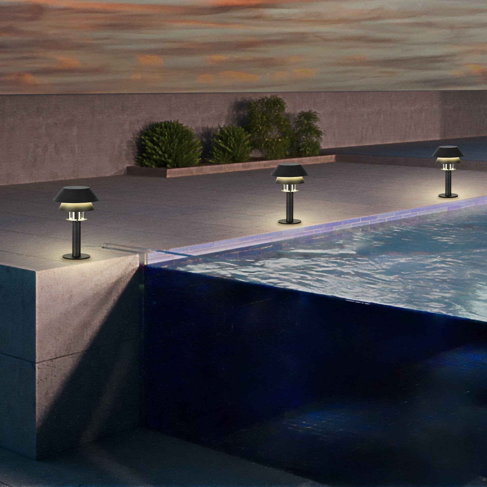 eglo chiappera black ip65 outdoor pedestal light