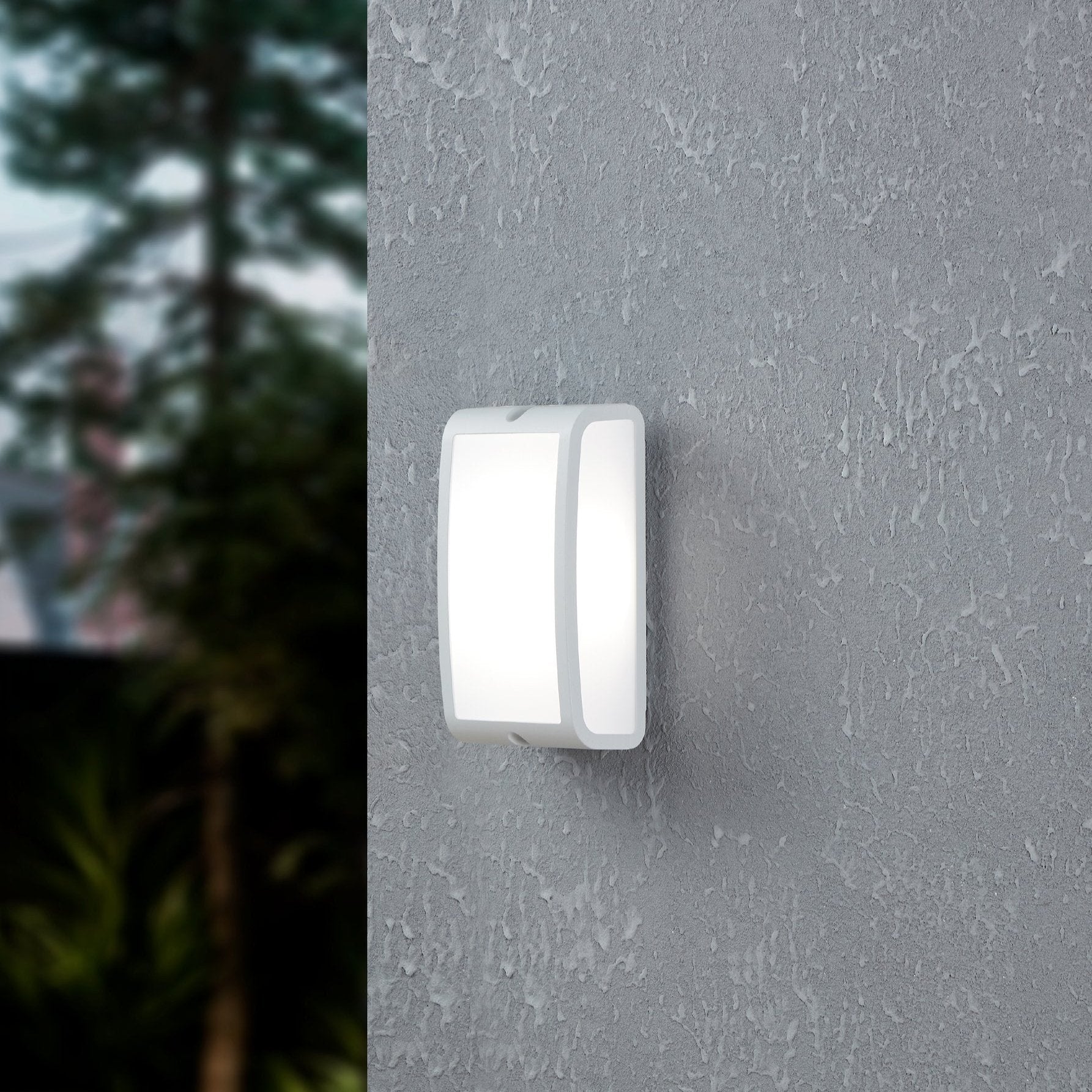 eglo camarda white ip54 outdoor led wall light