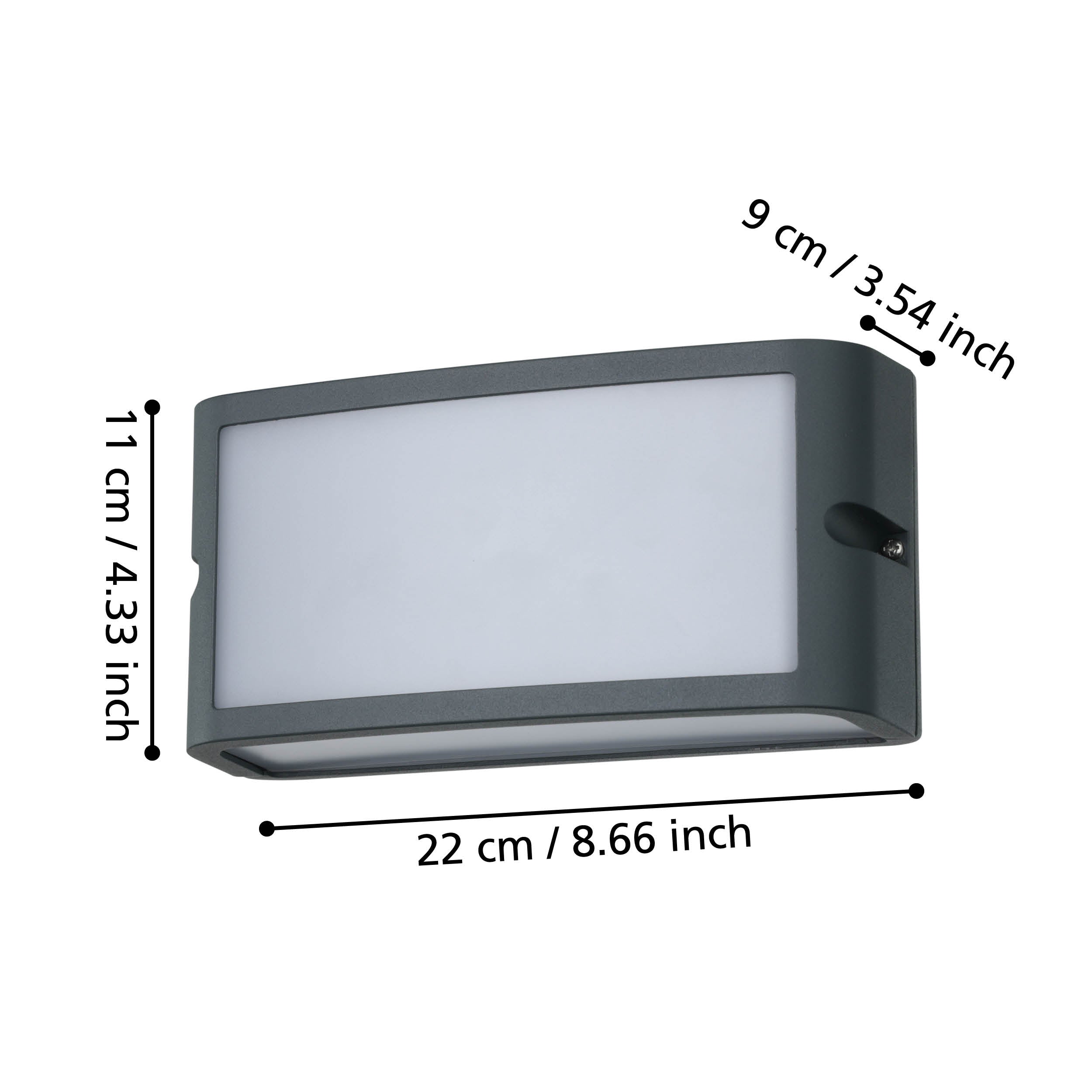 eglo camarda black ip54 outdoor led wall light living room close up