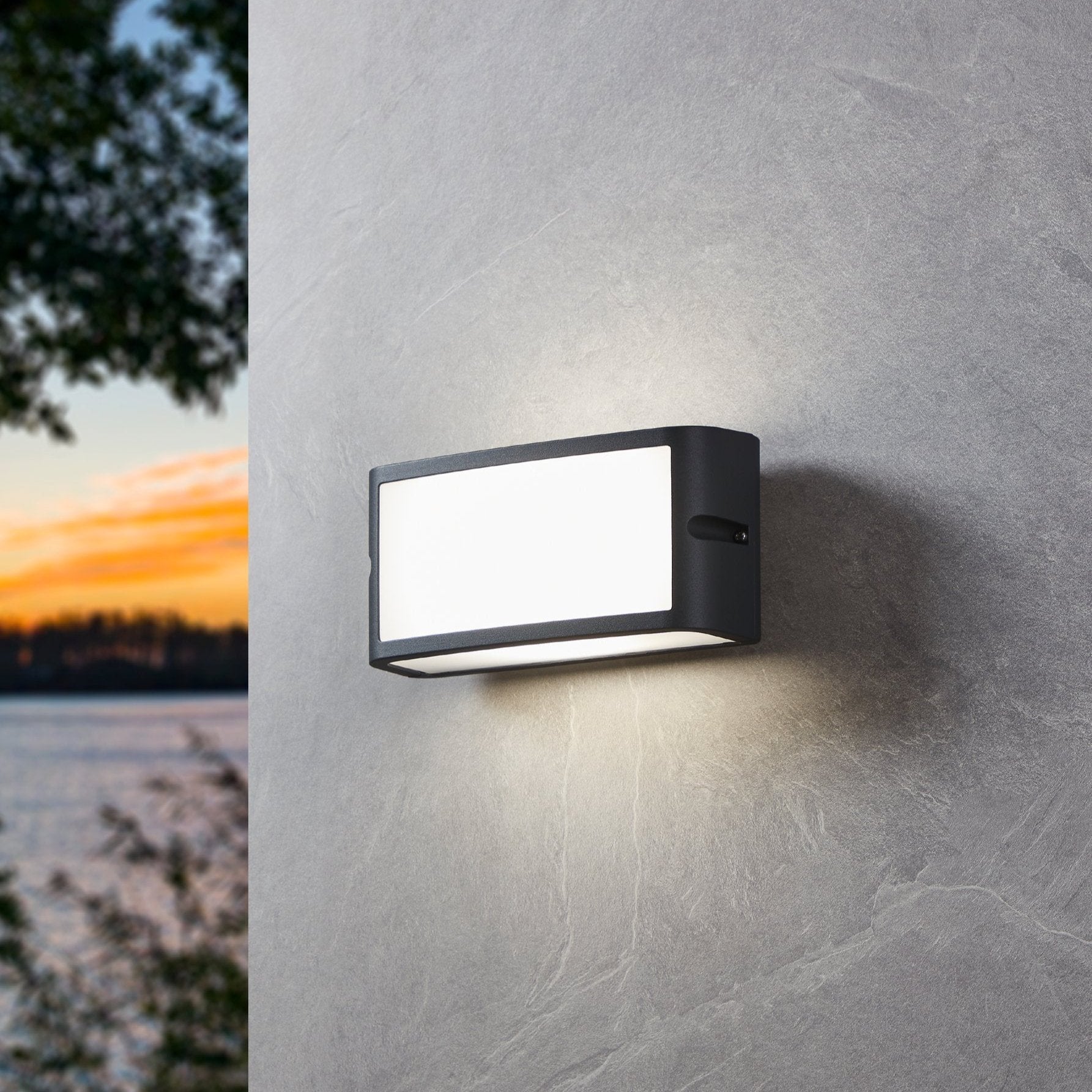 eglo camarda black ip54 outdoor led wall light