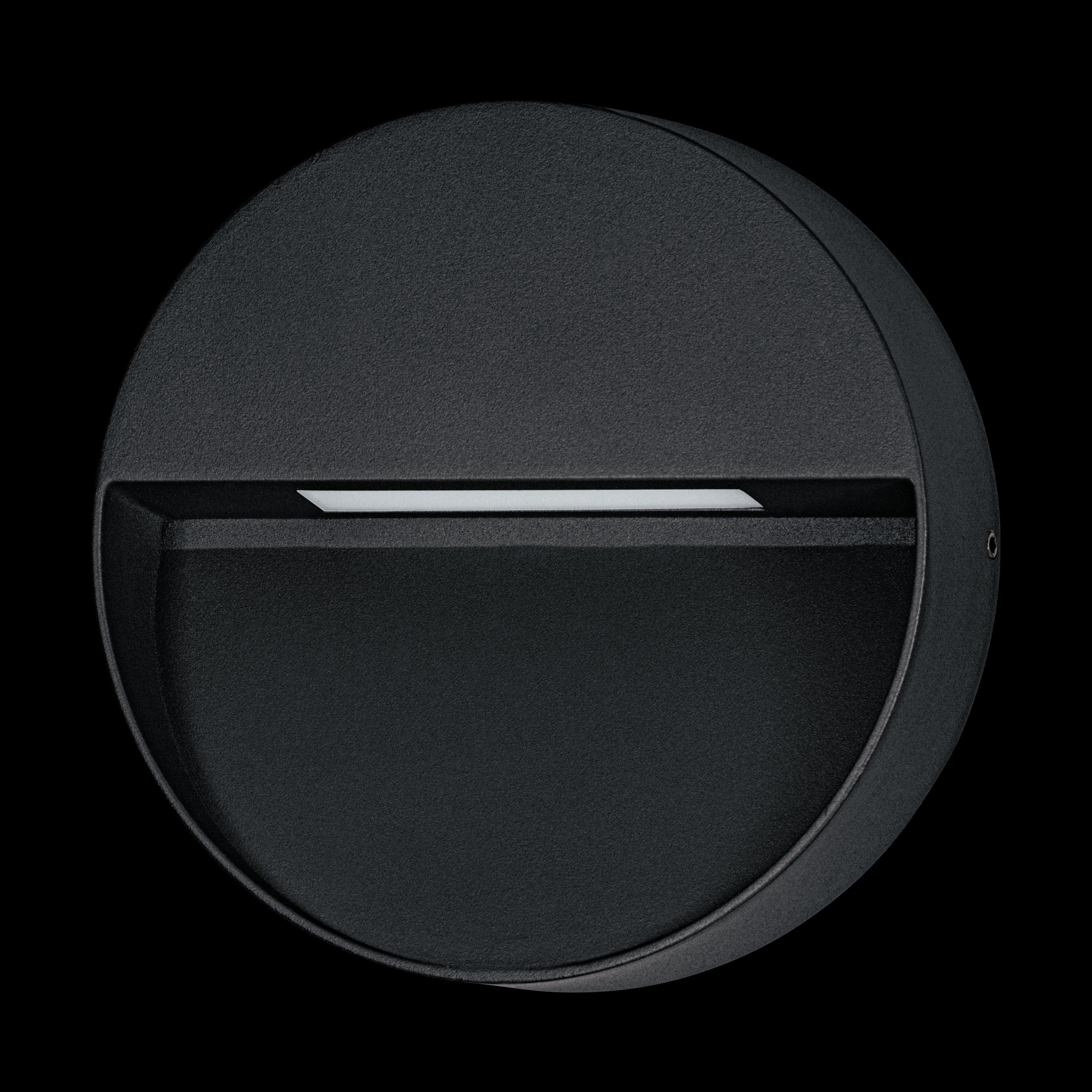 eglo maruggio grey led circular outdoor wall light ip65 living room close up