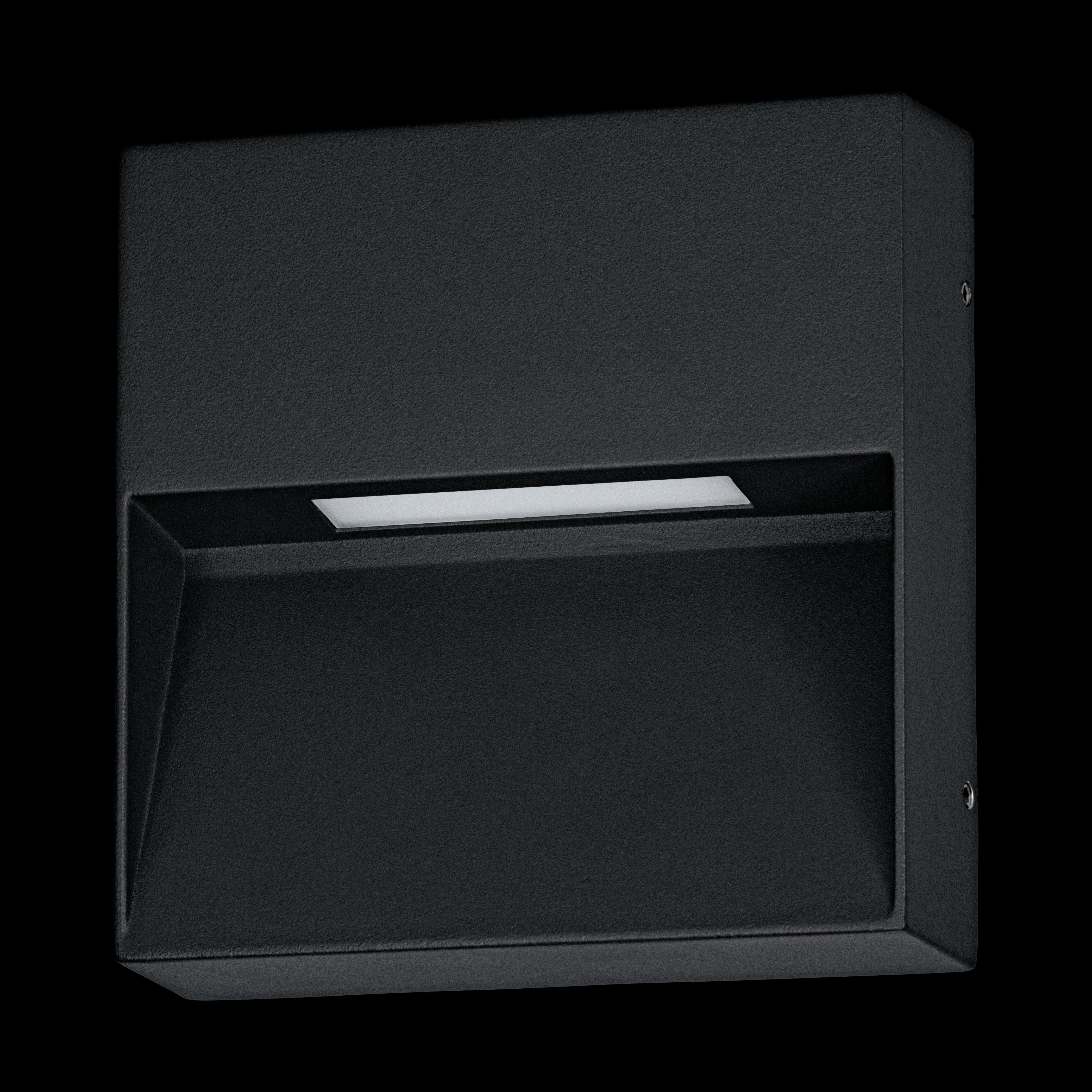 eglo maruggio black square led outdoor wall light ip65 living room image