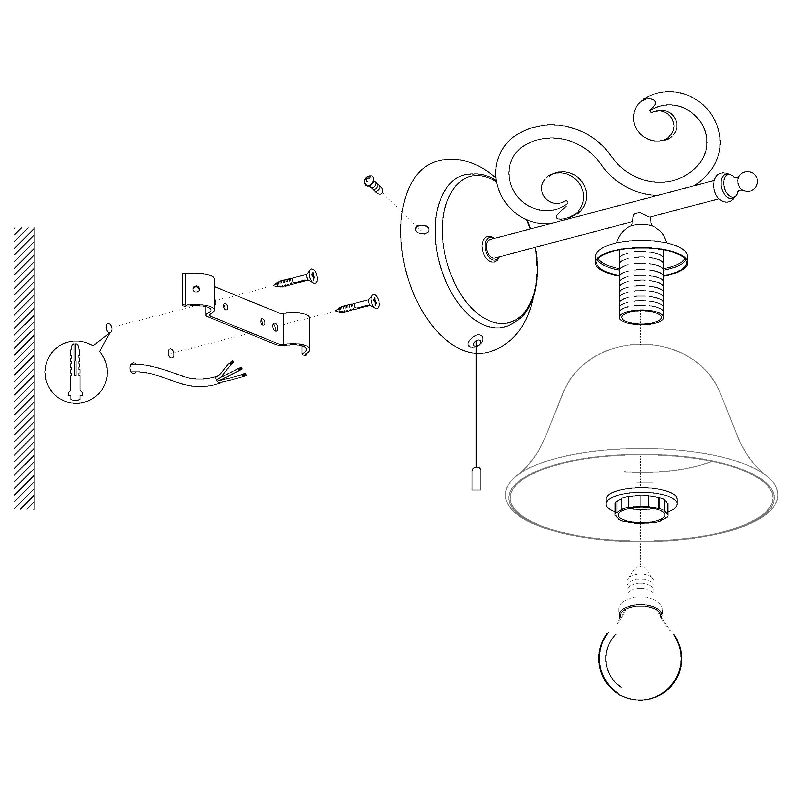 eglo murcia black wall light alabaster glass shade Kitchen Lighting Close Up