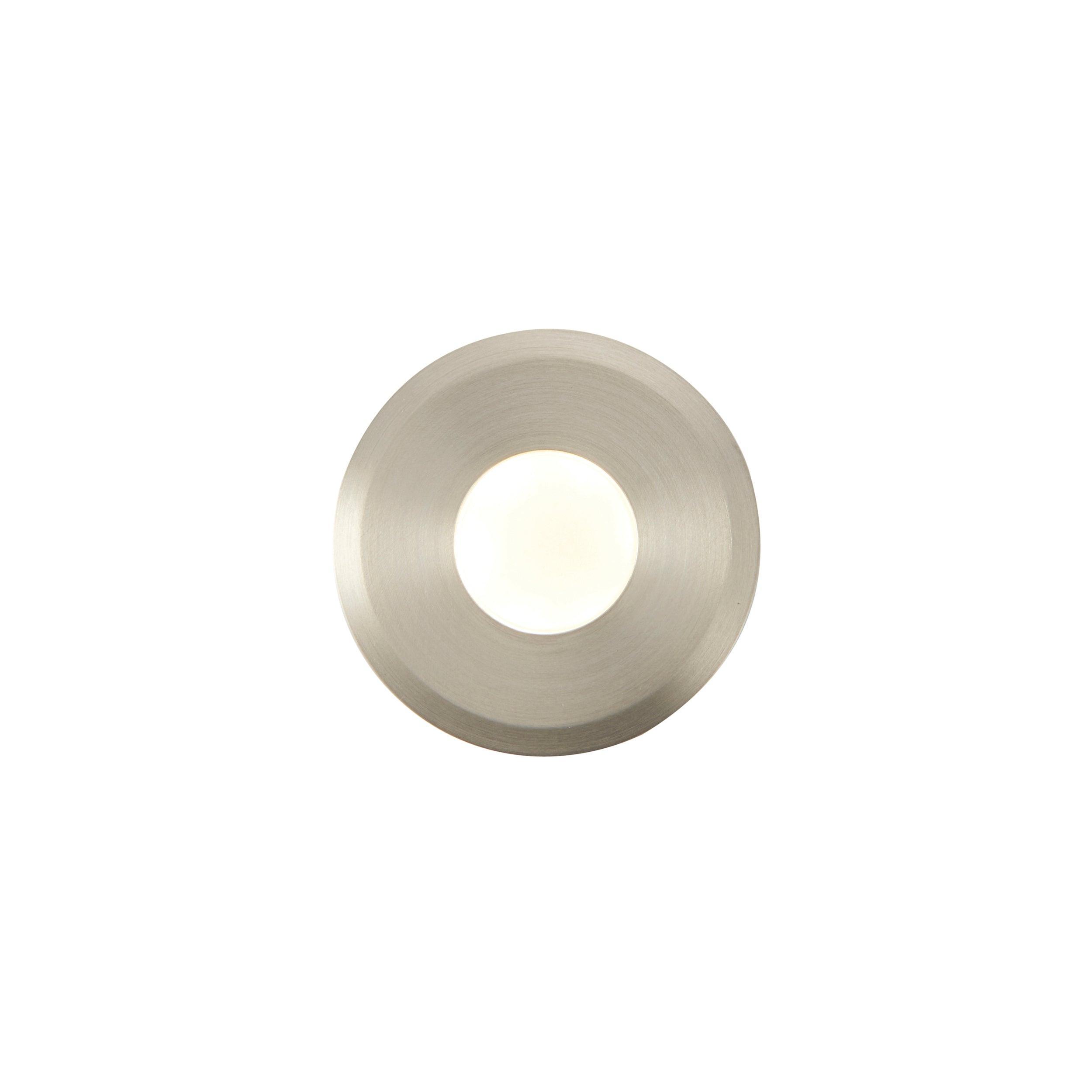 hades satin nickel cool white decking light ip67 1 2w by saxby lighting, close up image 296