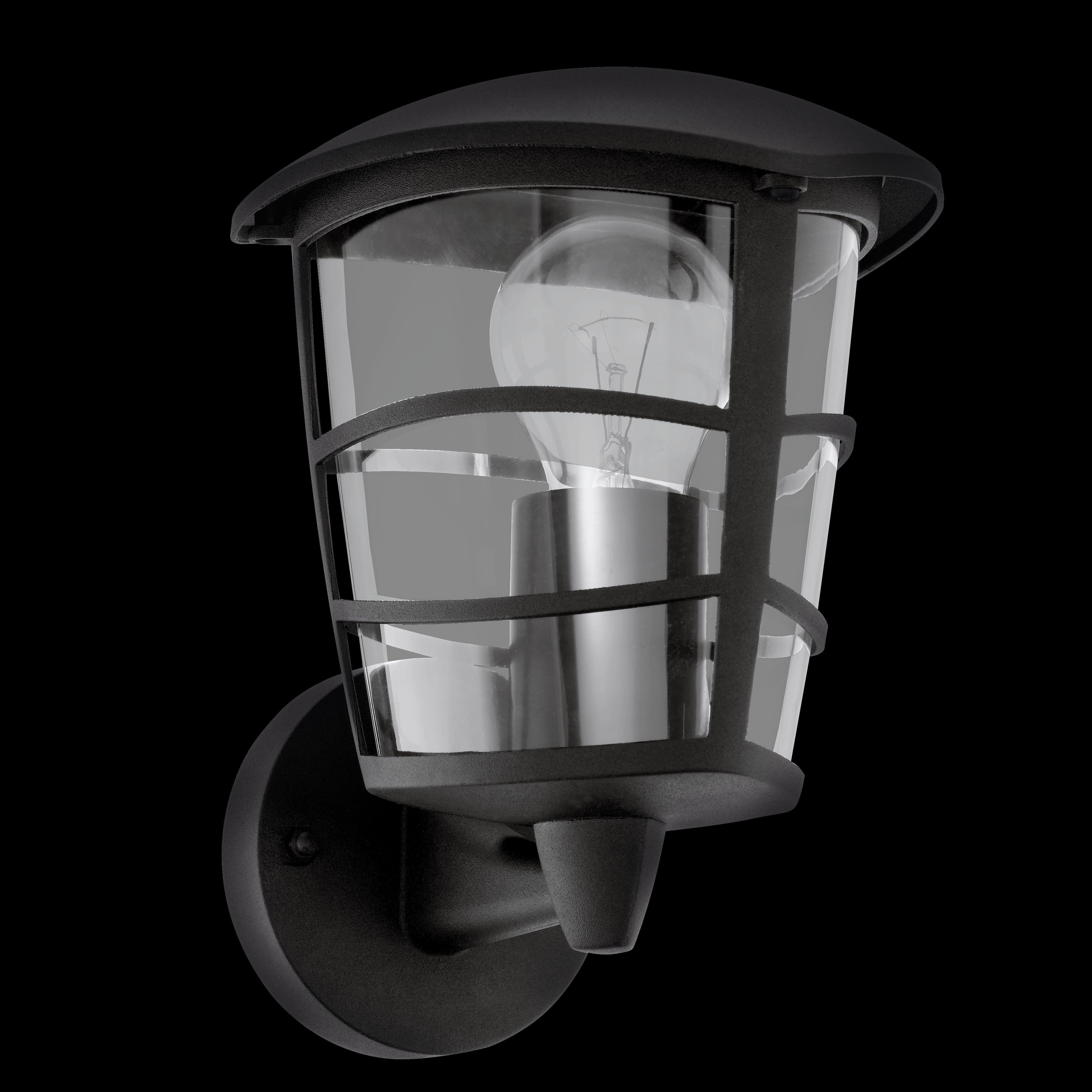 eglo aloria black ip44 upright lantern outdoor wall light living room image
