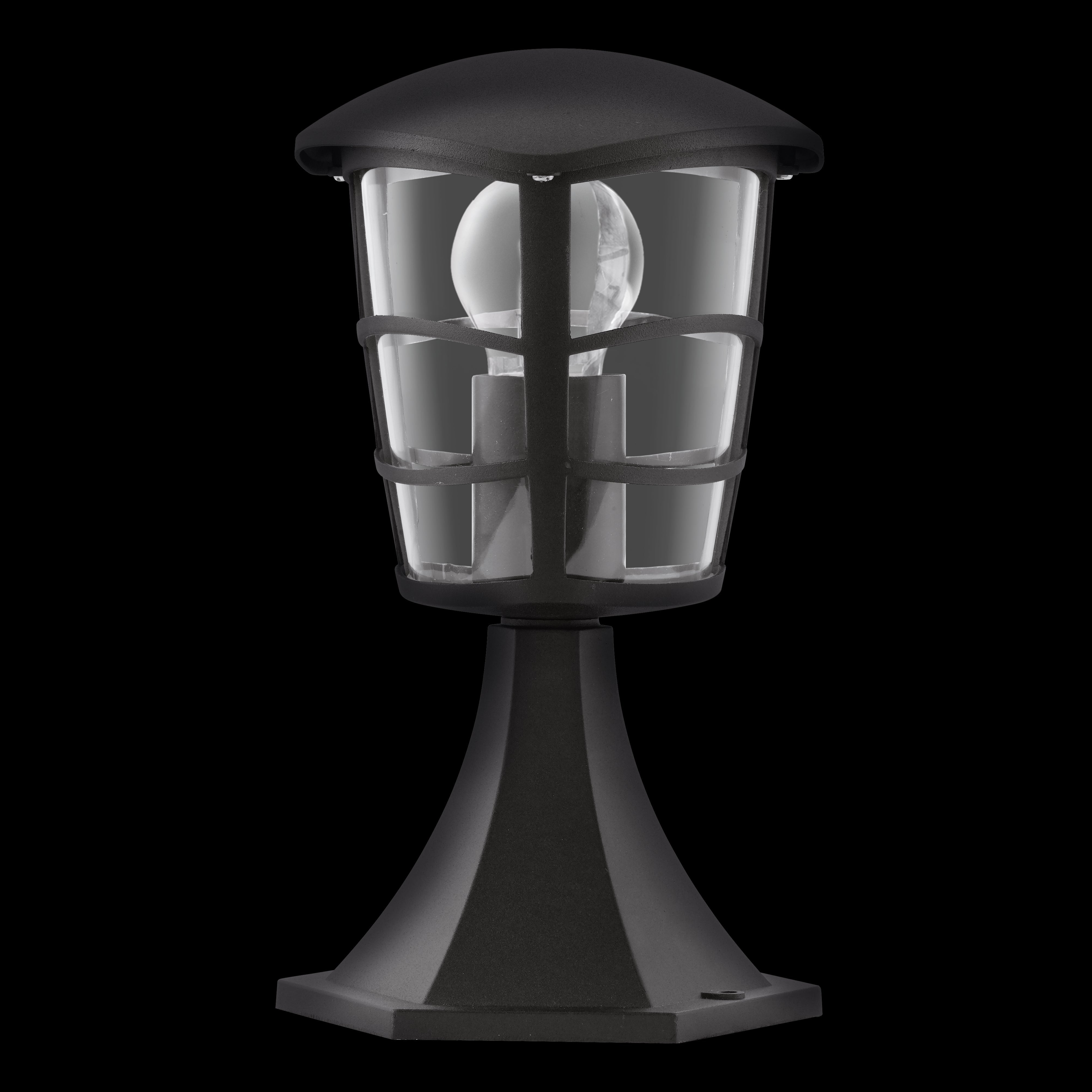 eglo aloria ip44 black pedestal light