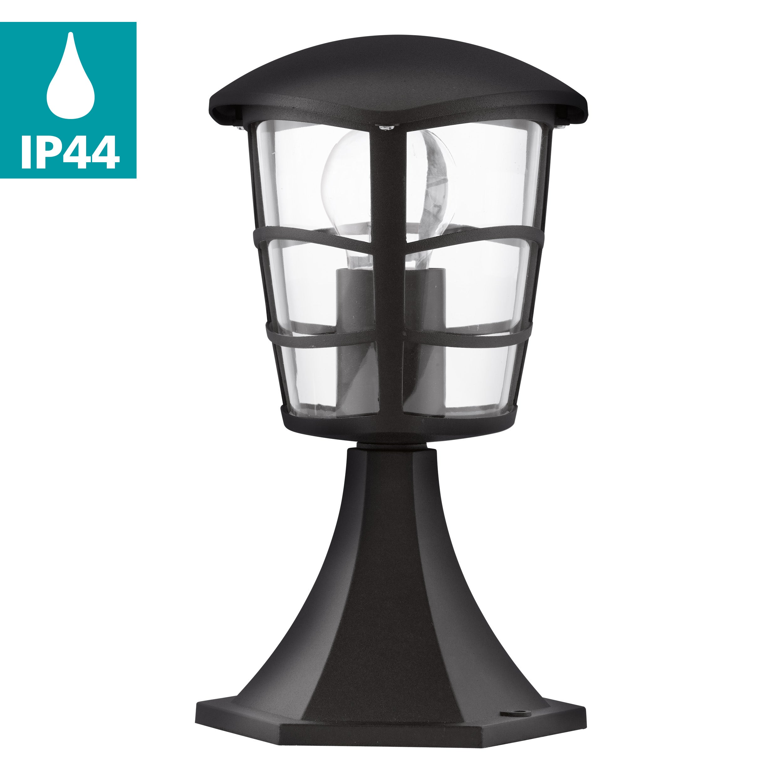 eglo aloria ip44 black pedestal light living room image