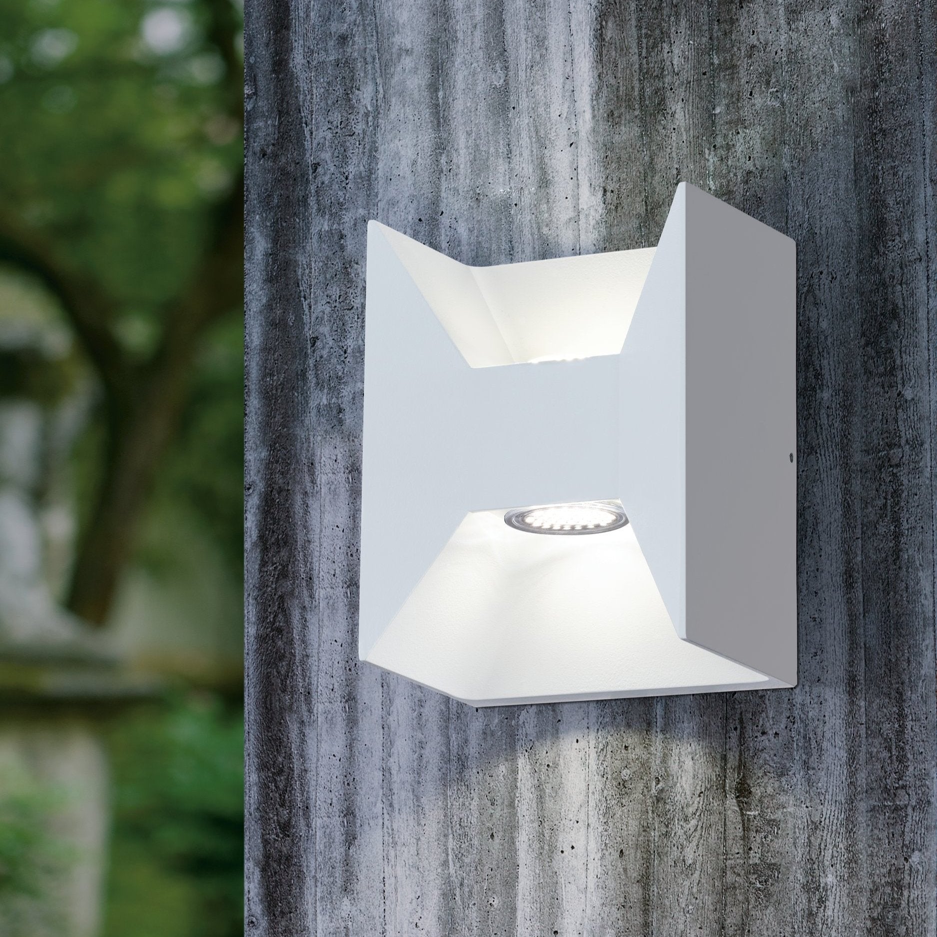 eglo morino white ip44 led outdoor wall light