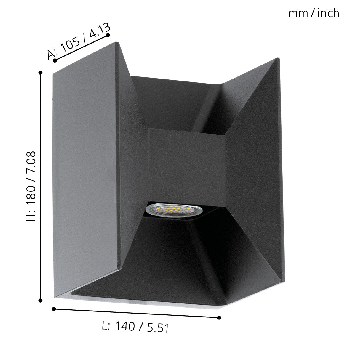 eglo morino grey ip44 led outdoor wall light Kitchen Lighting Close Up