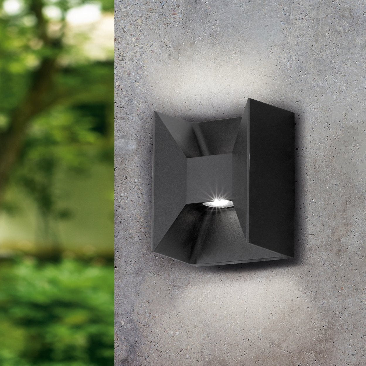 eglo morino grey ip44 led outdoor wall light