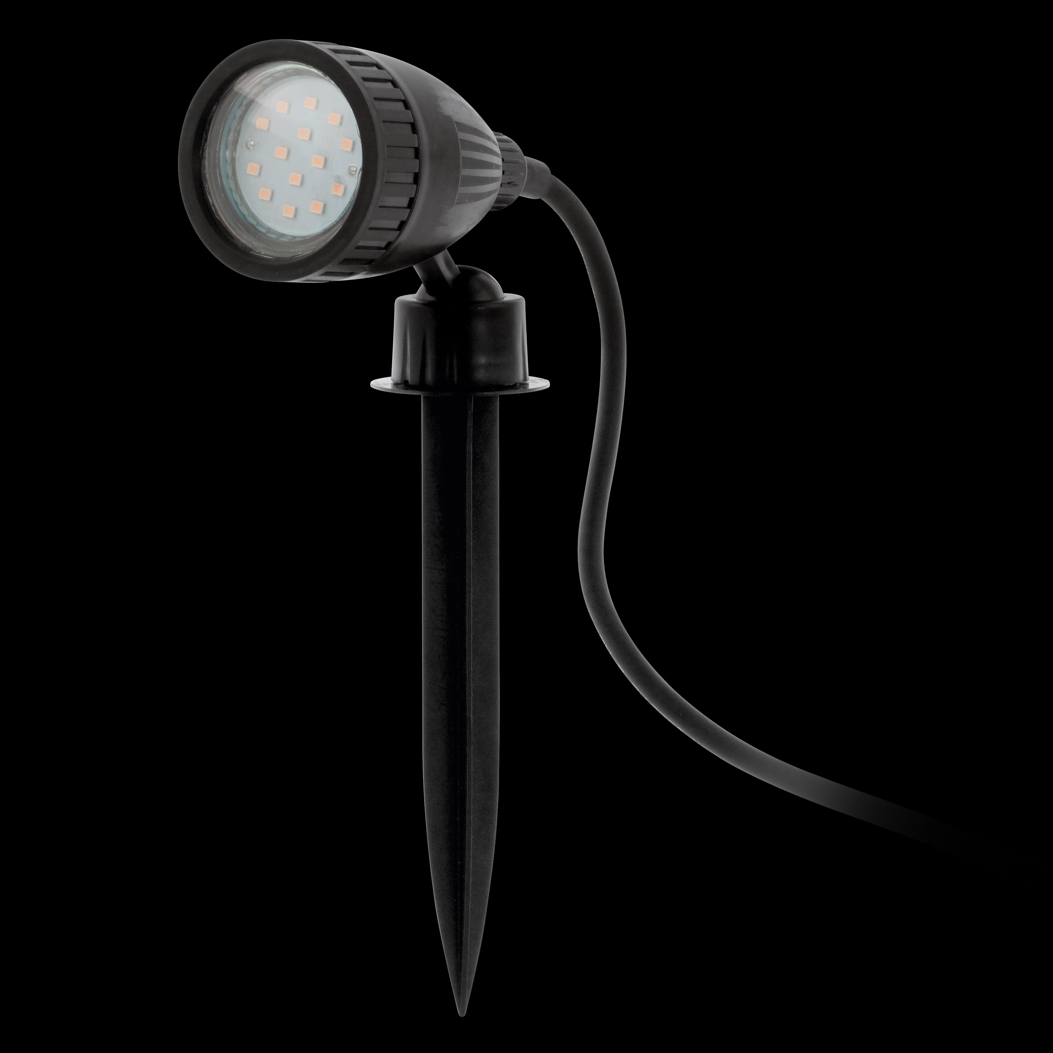 eglo nema 1 ip44 black led ground spike garden light living room image