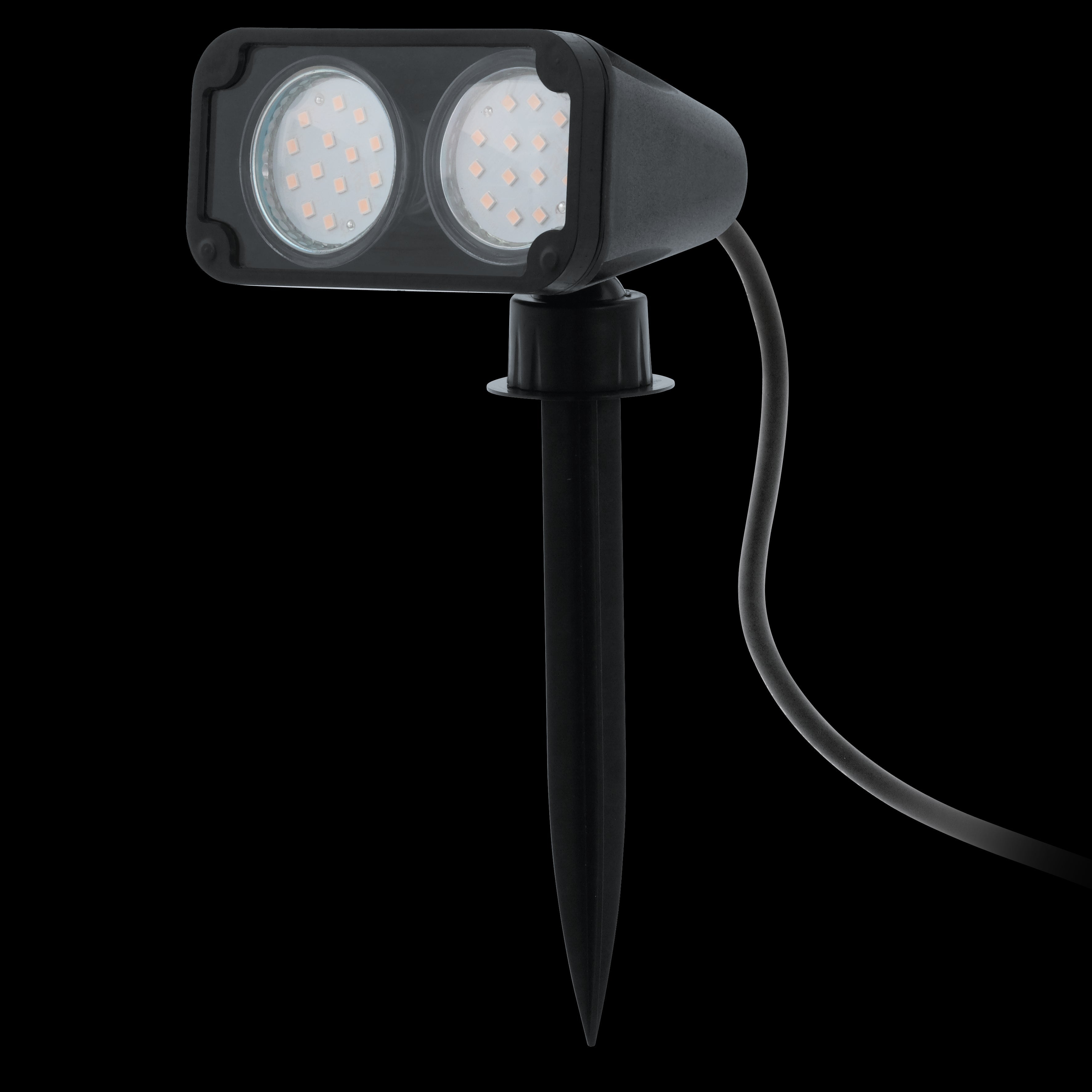 eglo nema 1 ip44 twin black ground spike garden light