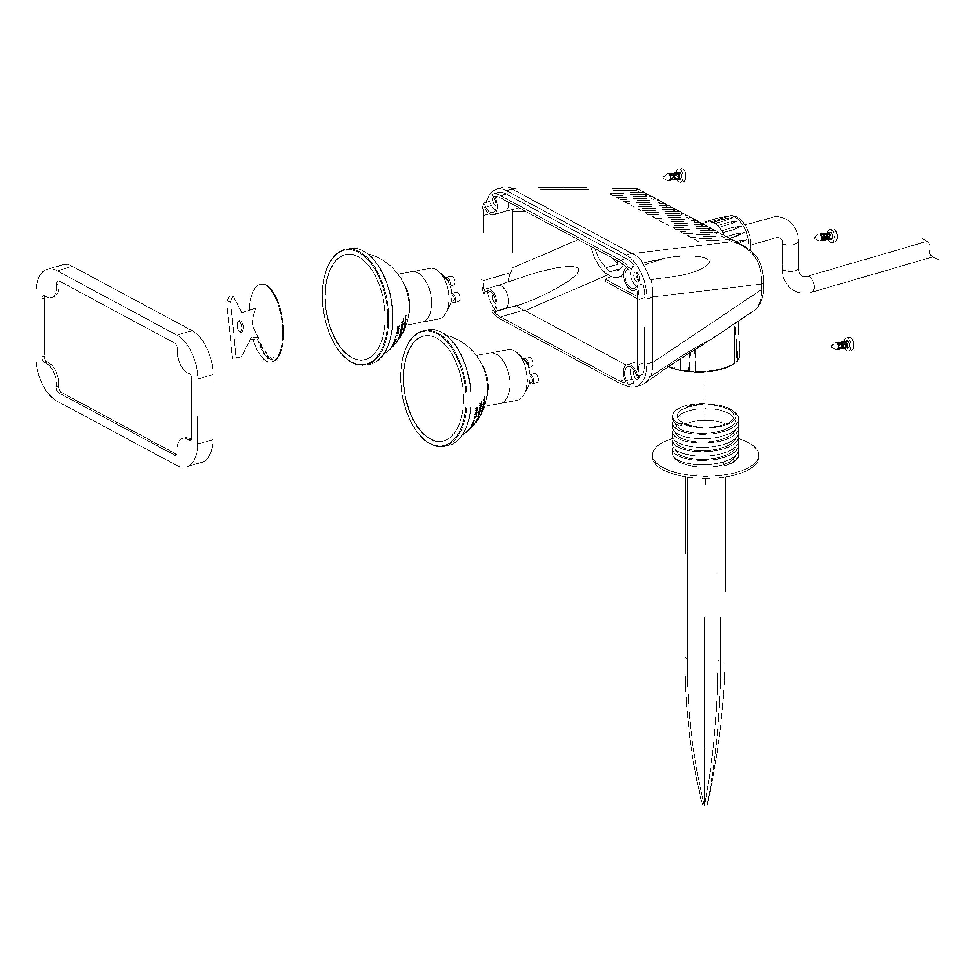 eglo nema 1 ip44 twin black ground spike garden light kitchen lighting