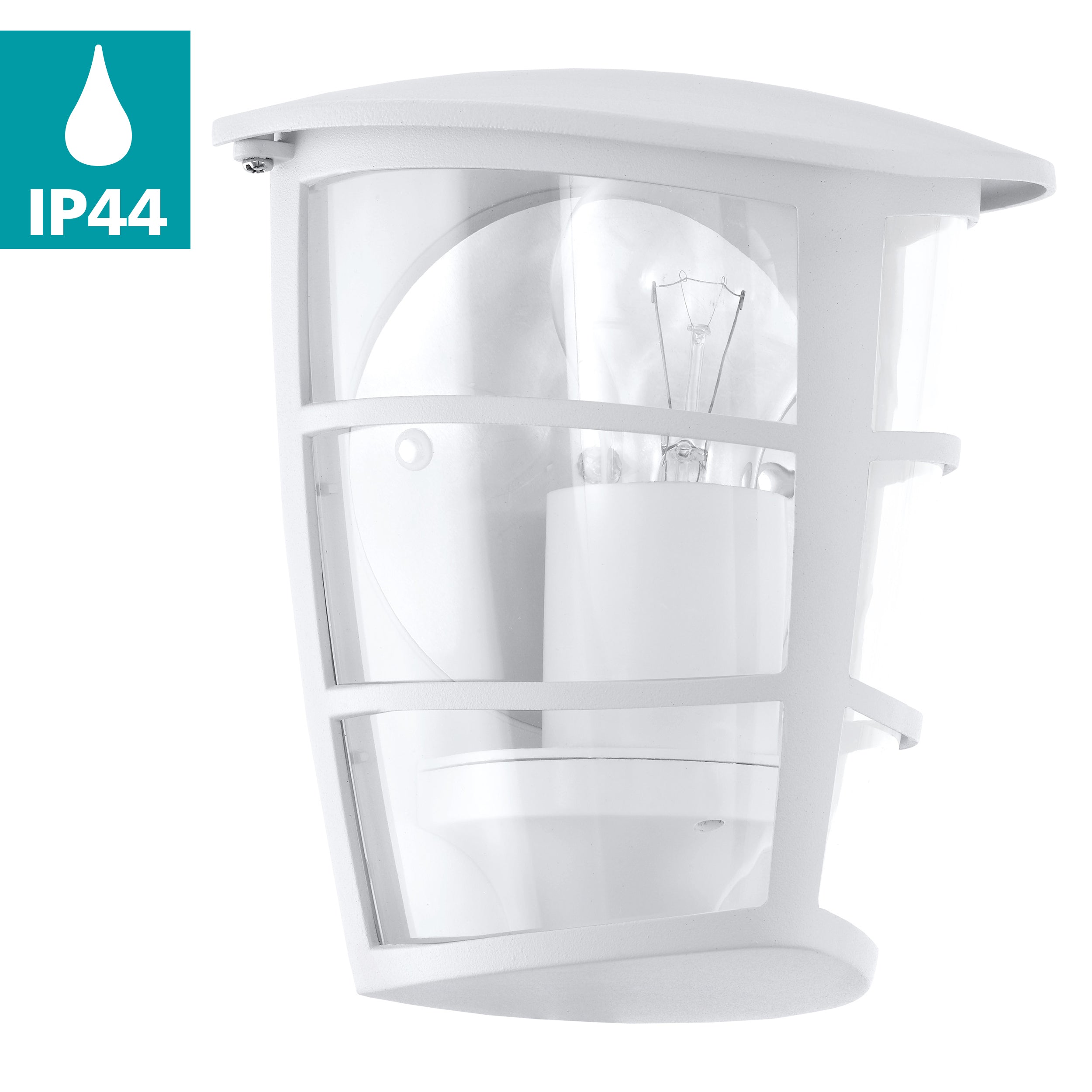 eglo aloria ip44 white lantern outdoor wall light Kitchen Lighting Close Up