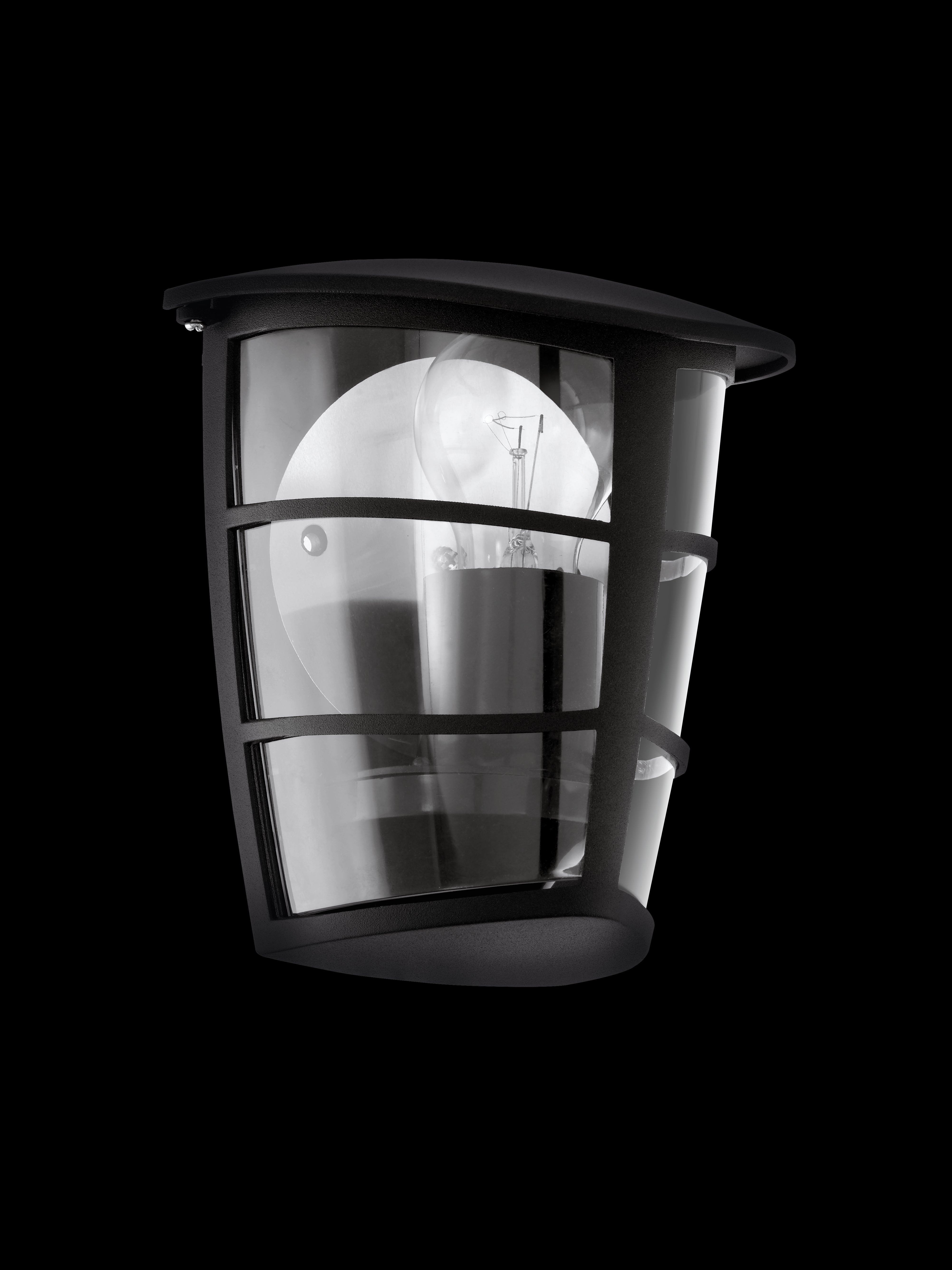 eglo aloria ip44 black lantern outdoor wall light living room image
