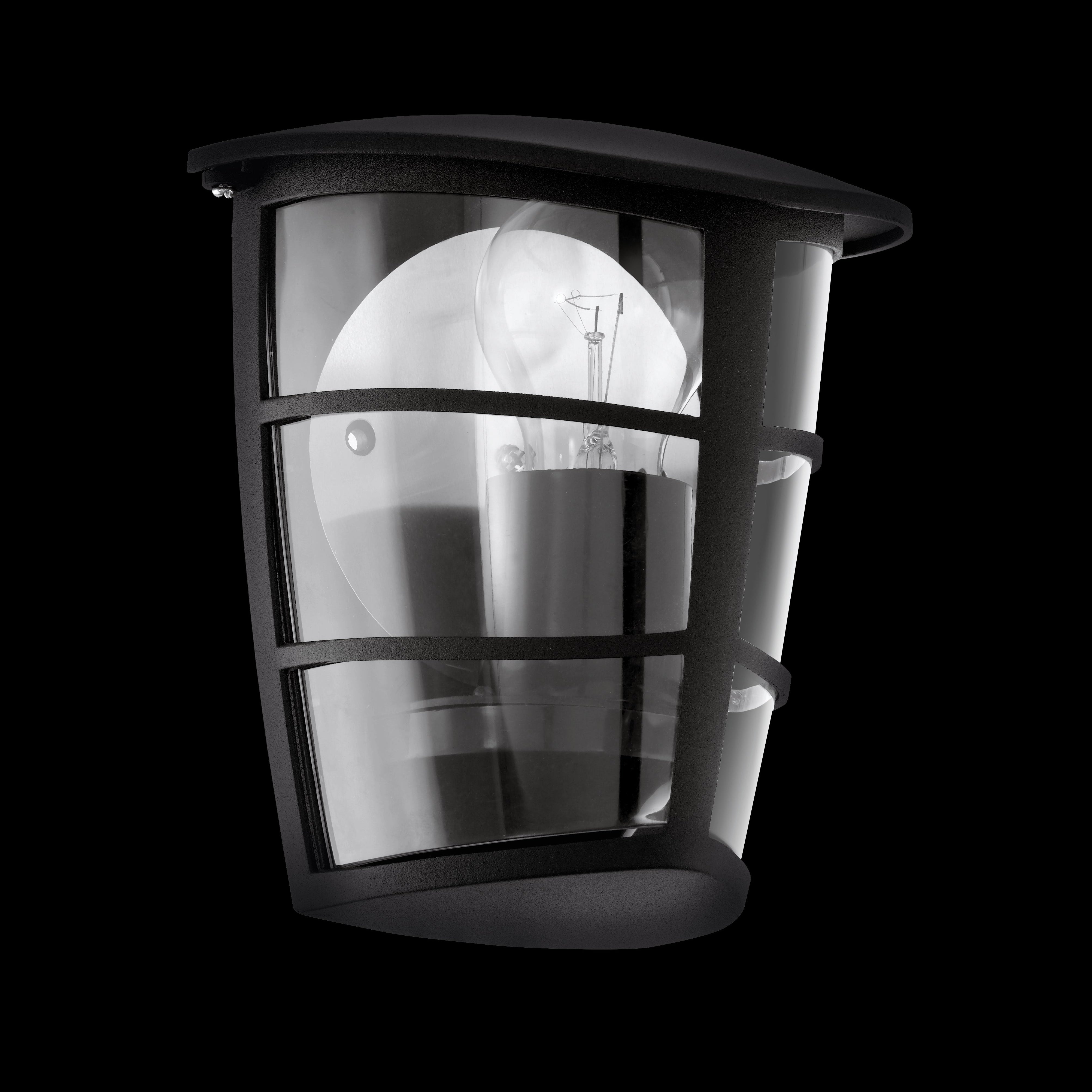 eglo aloria ip44 black lantern outdoor wall light living room image