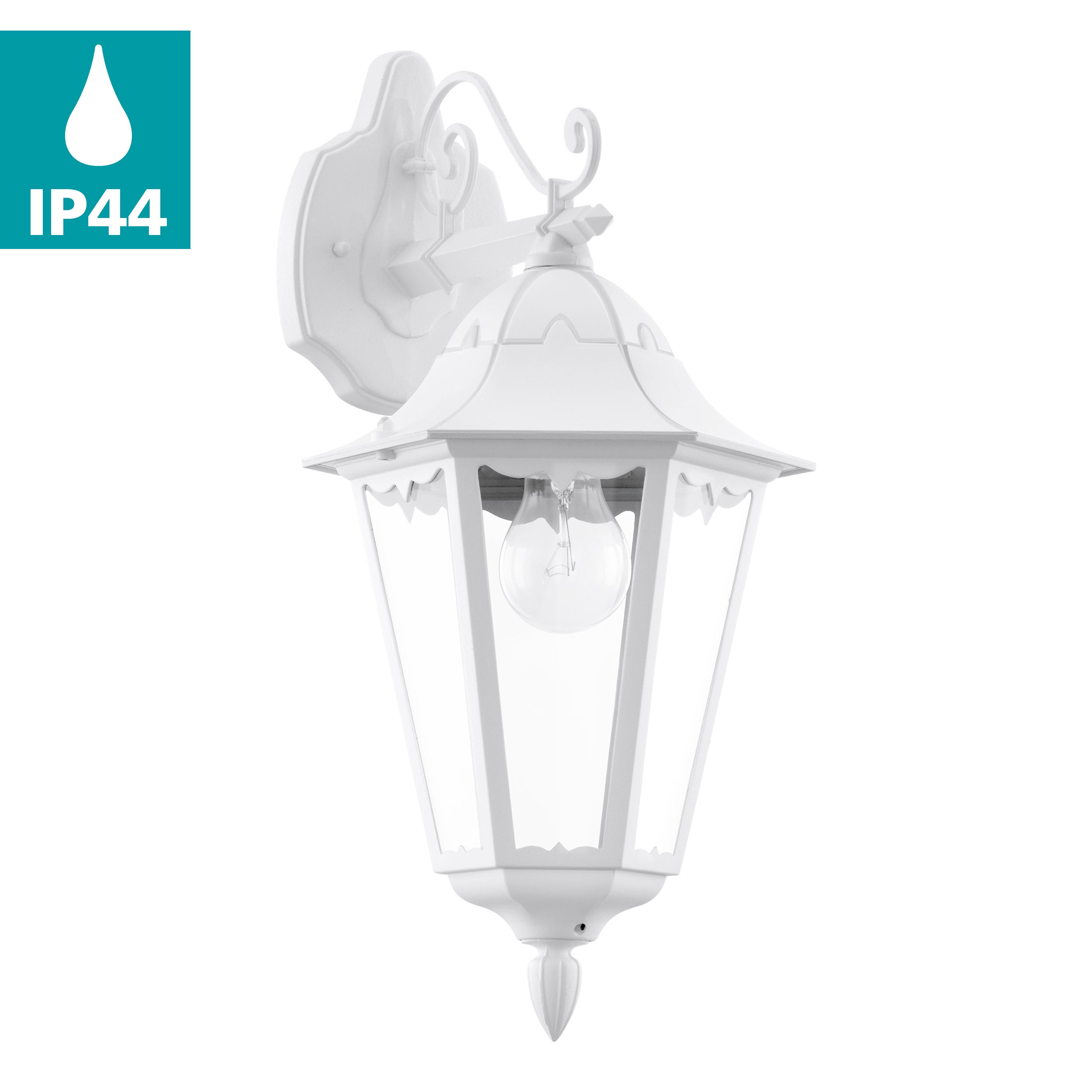 eglo navedo ip44 white hanging lantern outdoor wall light kitchen lighting