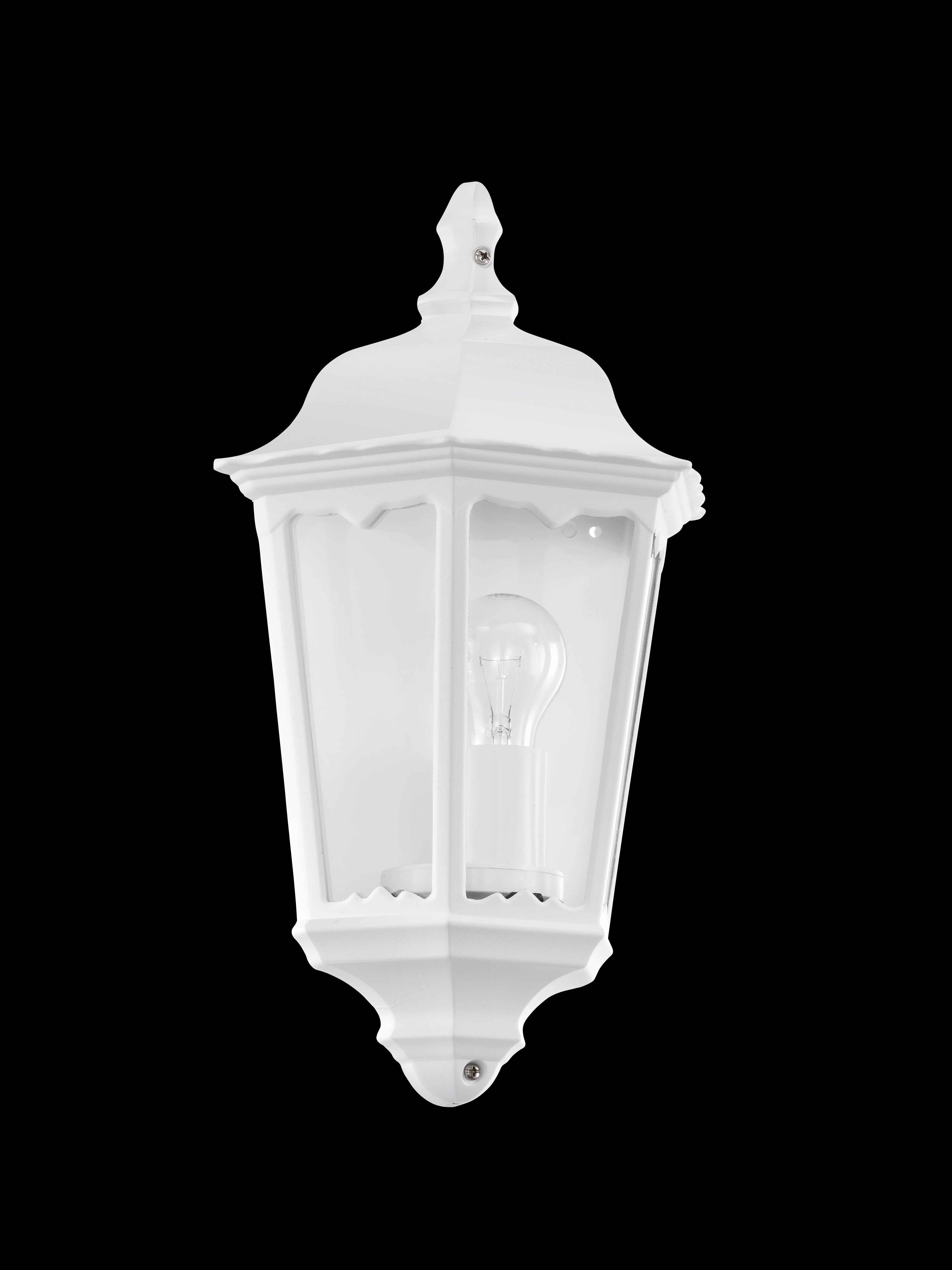 eglo navedo ip44 white half lantern outdoor wall light living room image