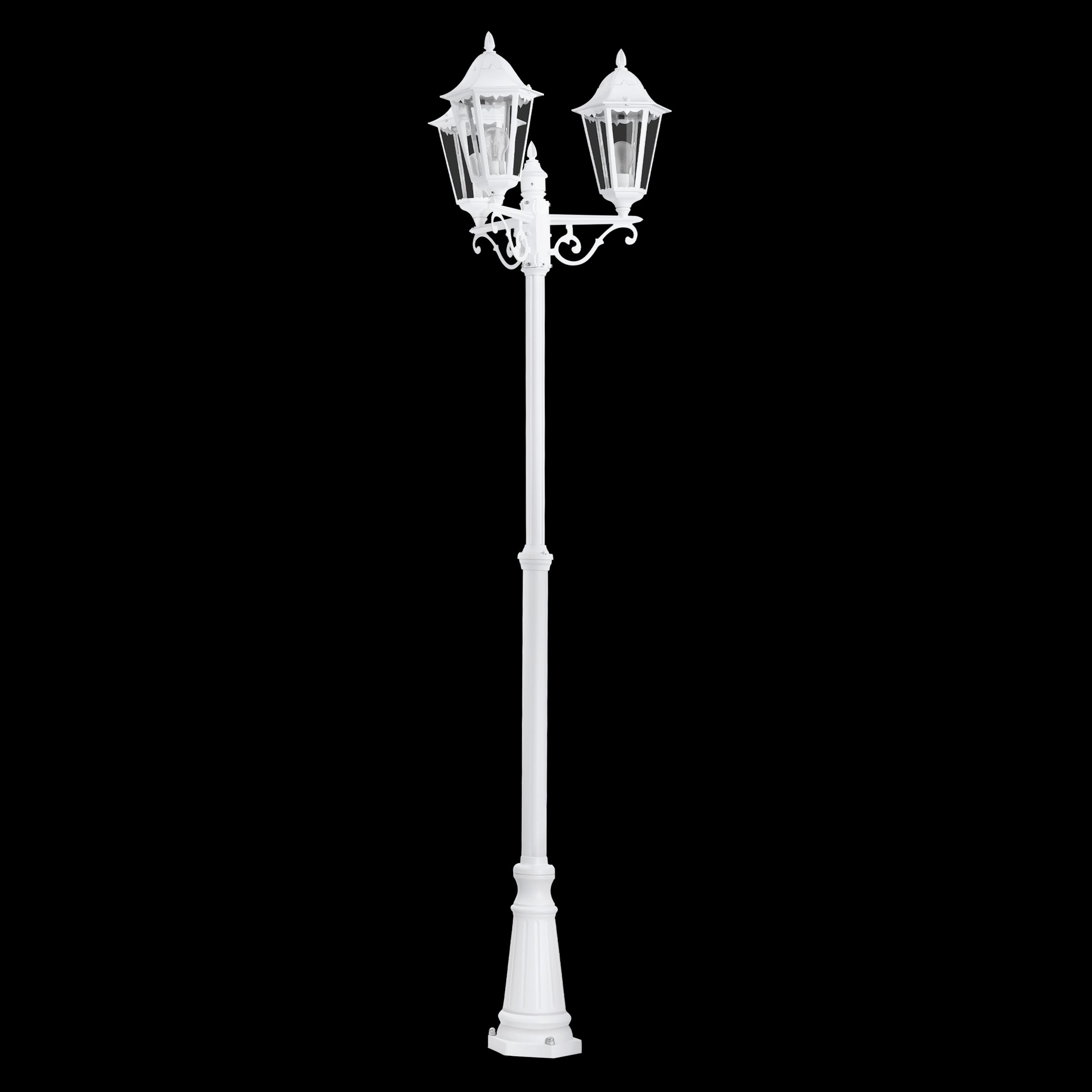 eglo navedo 3 light white lamp post pathway outdoor ip44 living room image