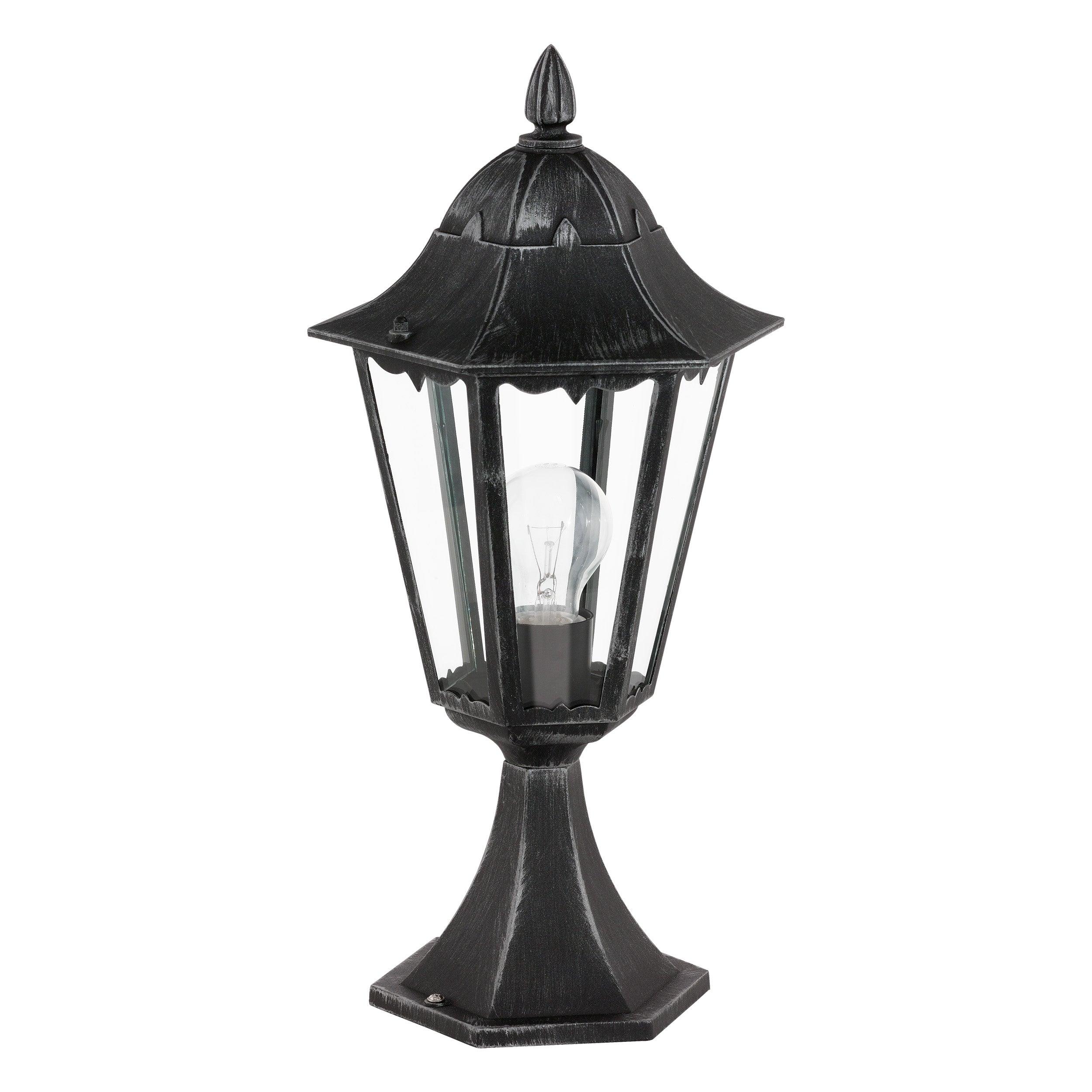 Eglo Navedo IP44 Black & Silver Pedestal Light-clearance