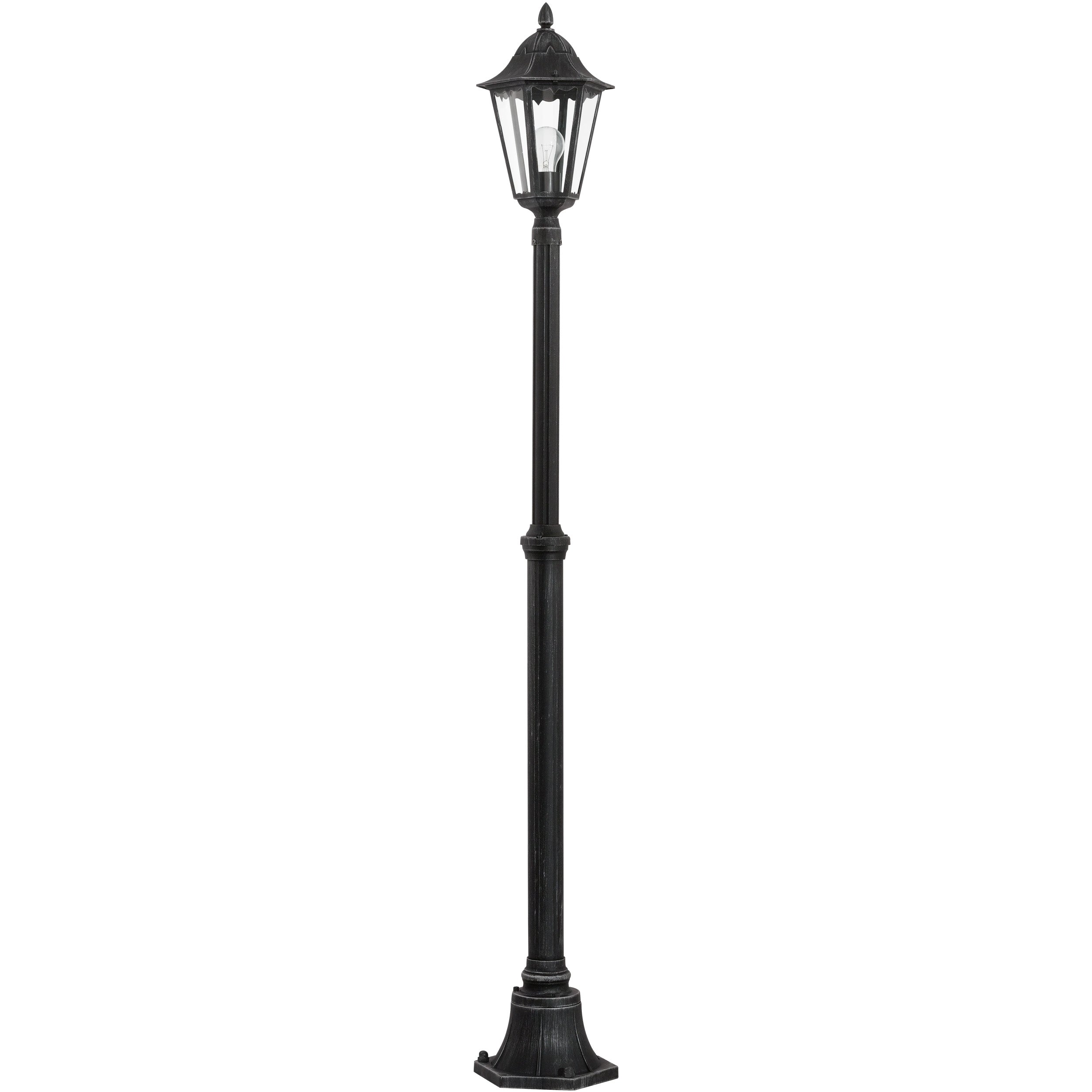 eglo navedo black silver lamp post pathway outdoor ip44 light 200cm living room image