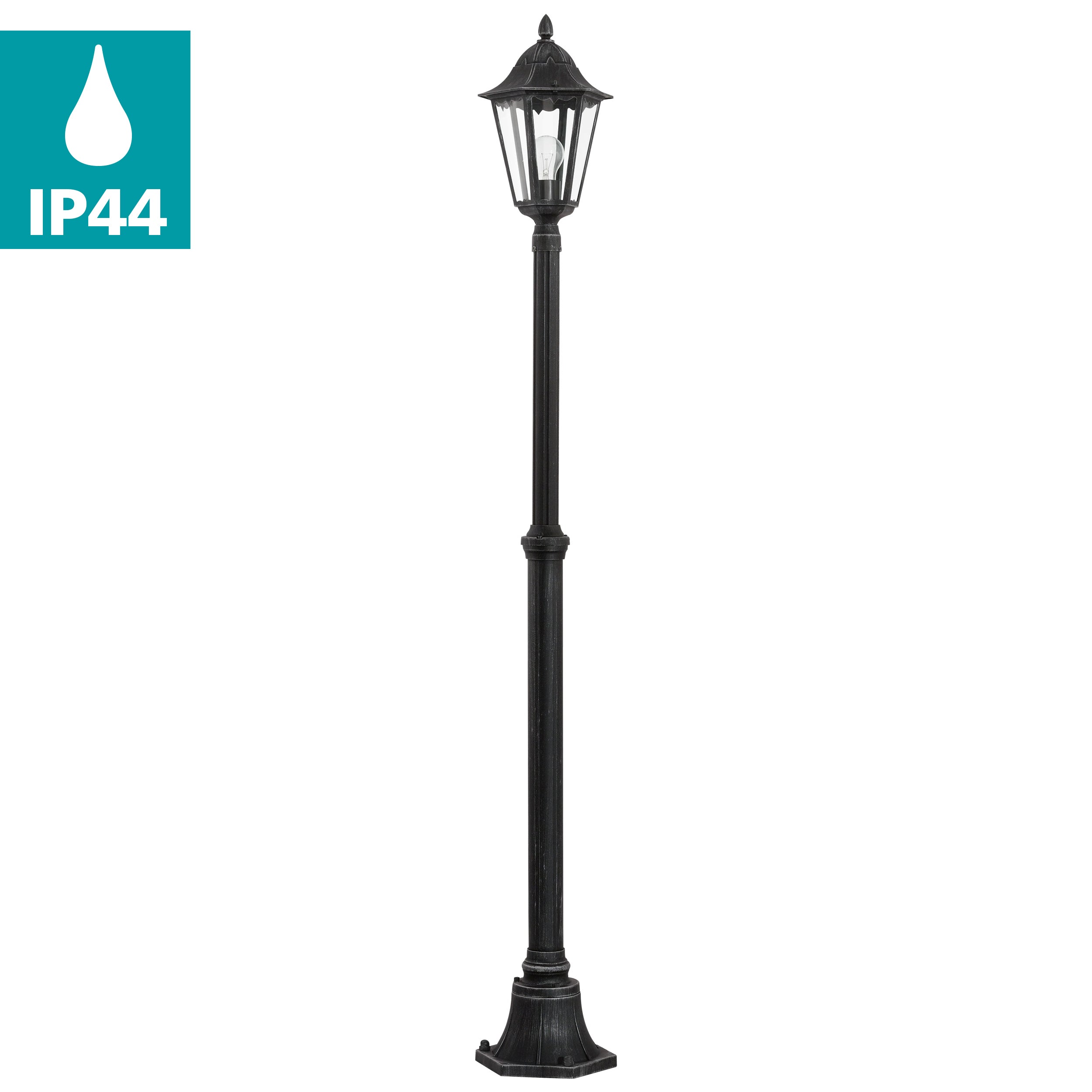 eglo navedo black silver lamp post pathway outdoor ip44 light 200cm kitchen lighting