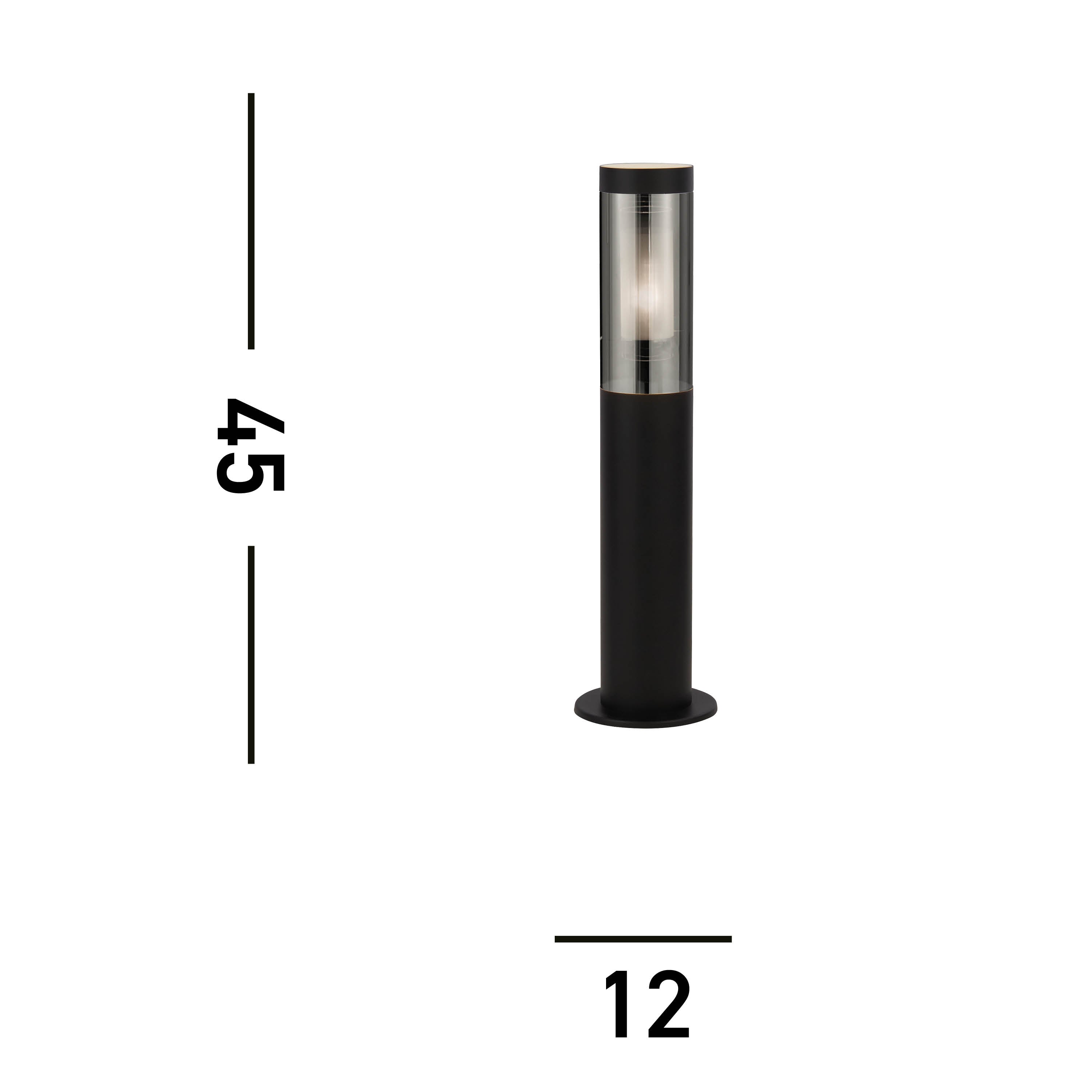 Searchlight Batton Black IP44 Outdoor Bollard 45cm