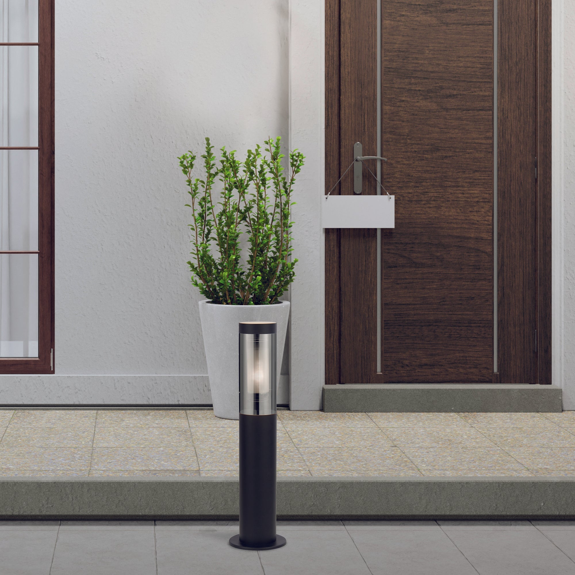 Searchlight Batton Black IP44 Outdoor Bollard 45cm