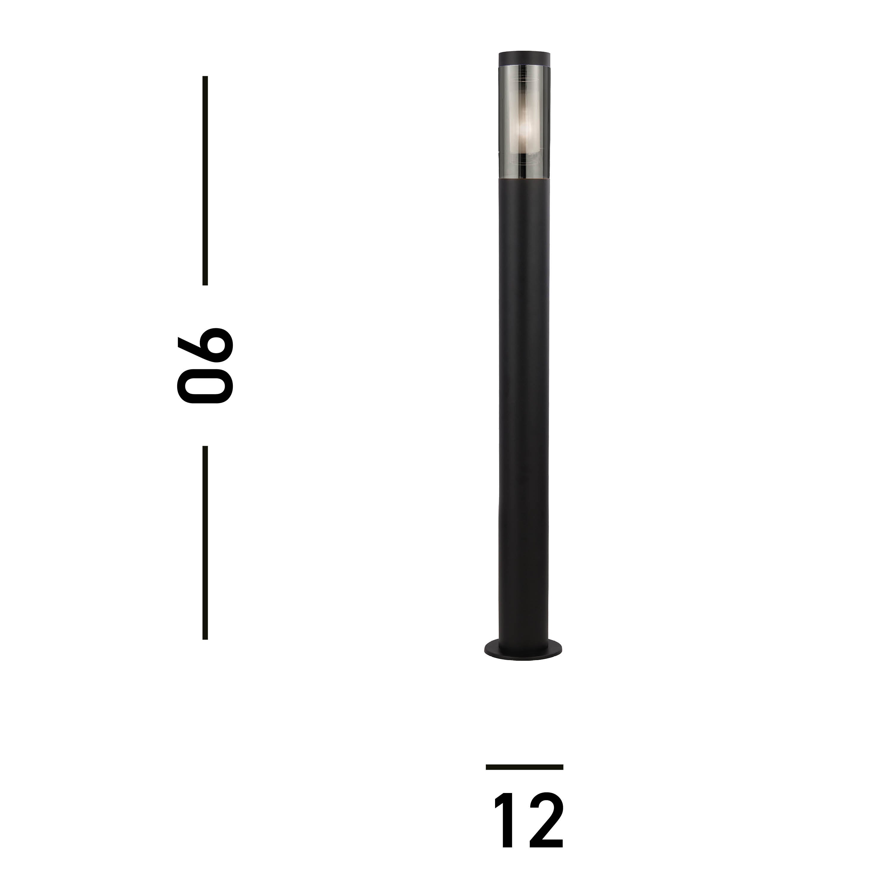 Searchlight Batton Black Outdoor Bollard 90cm