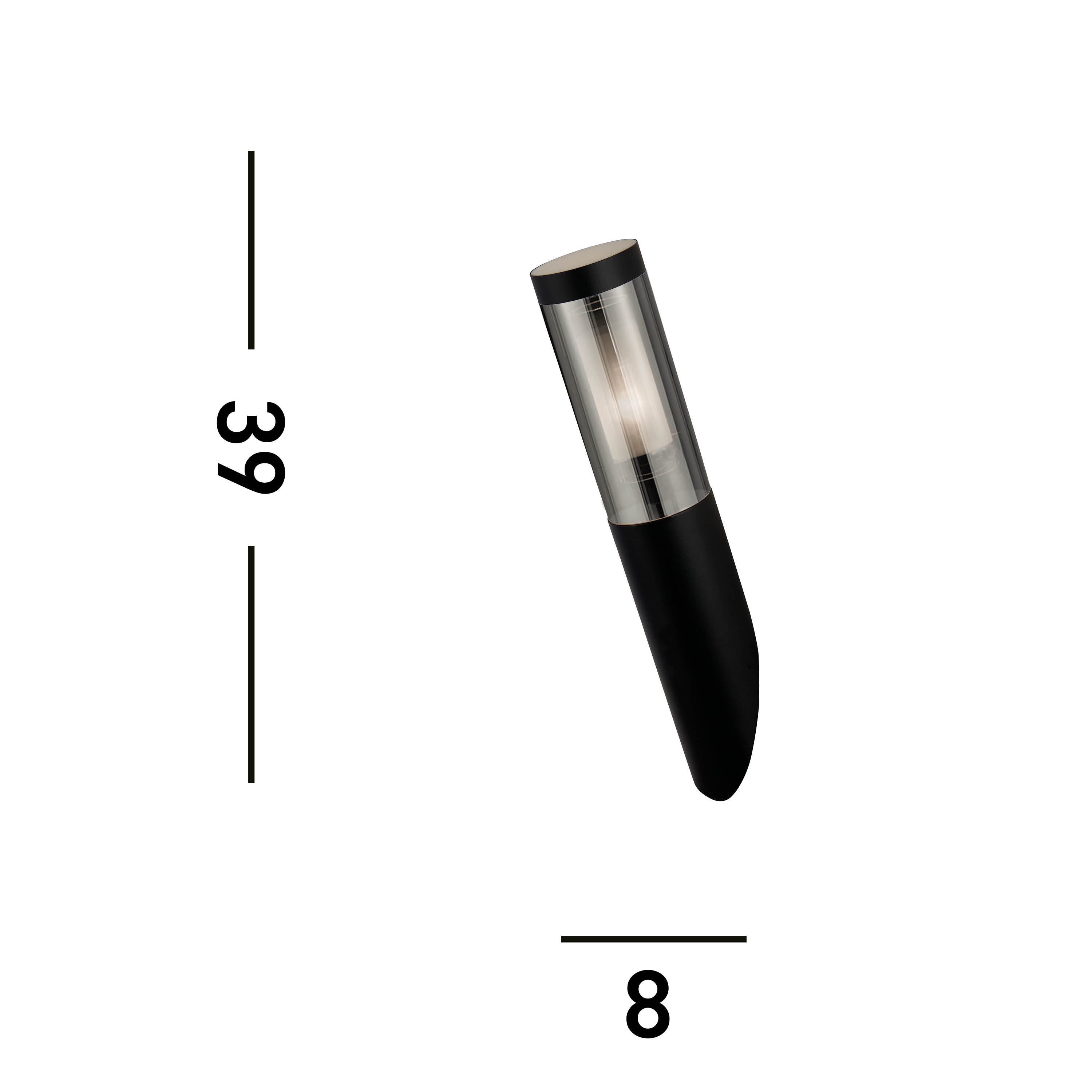 Searchlight Batton Black Outdoor Wall Light