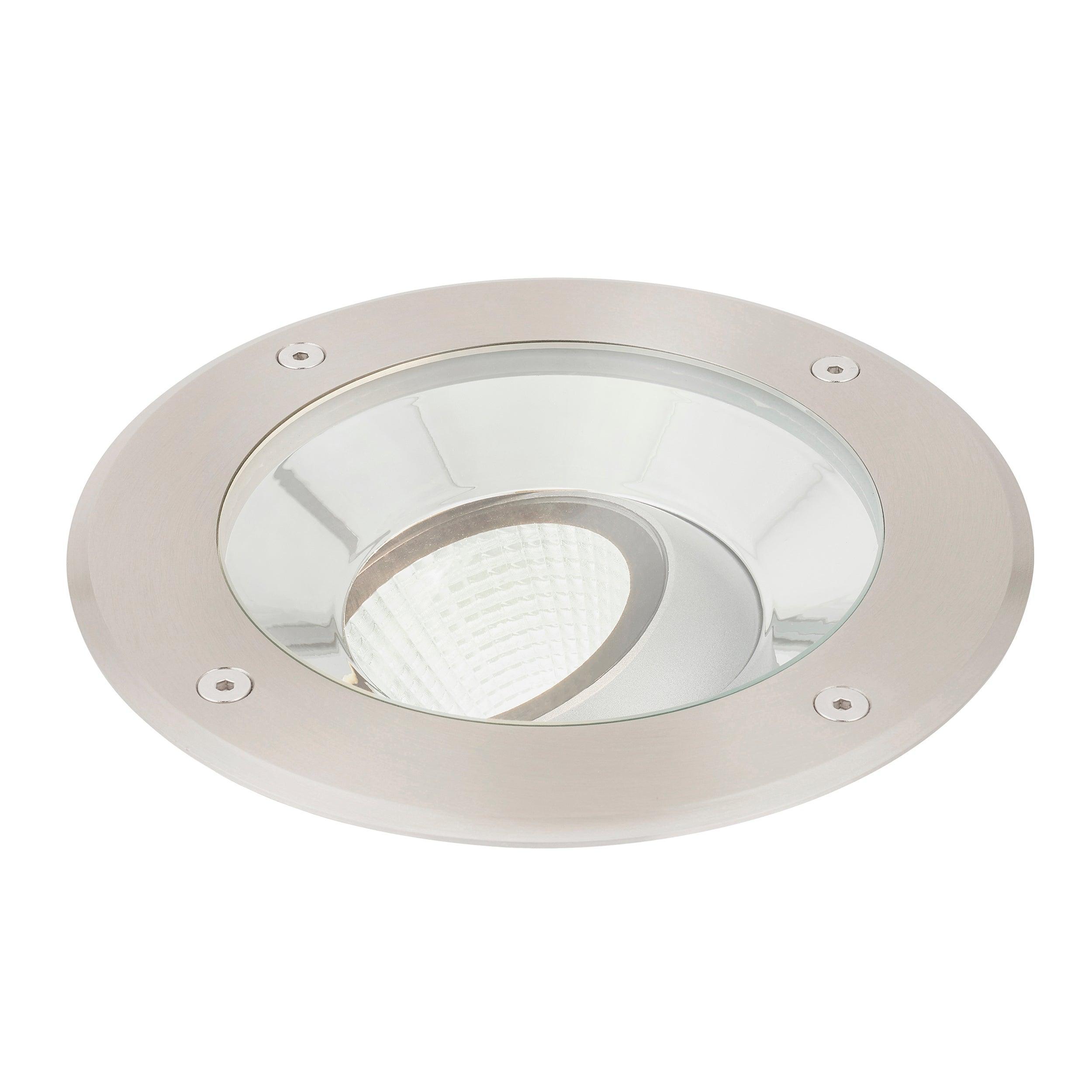 hoxton led stainless steel decking light warm white ip67 16 5w by saxby lighting, close up image 239