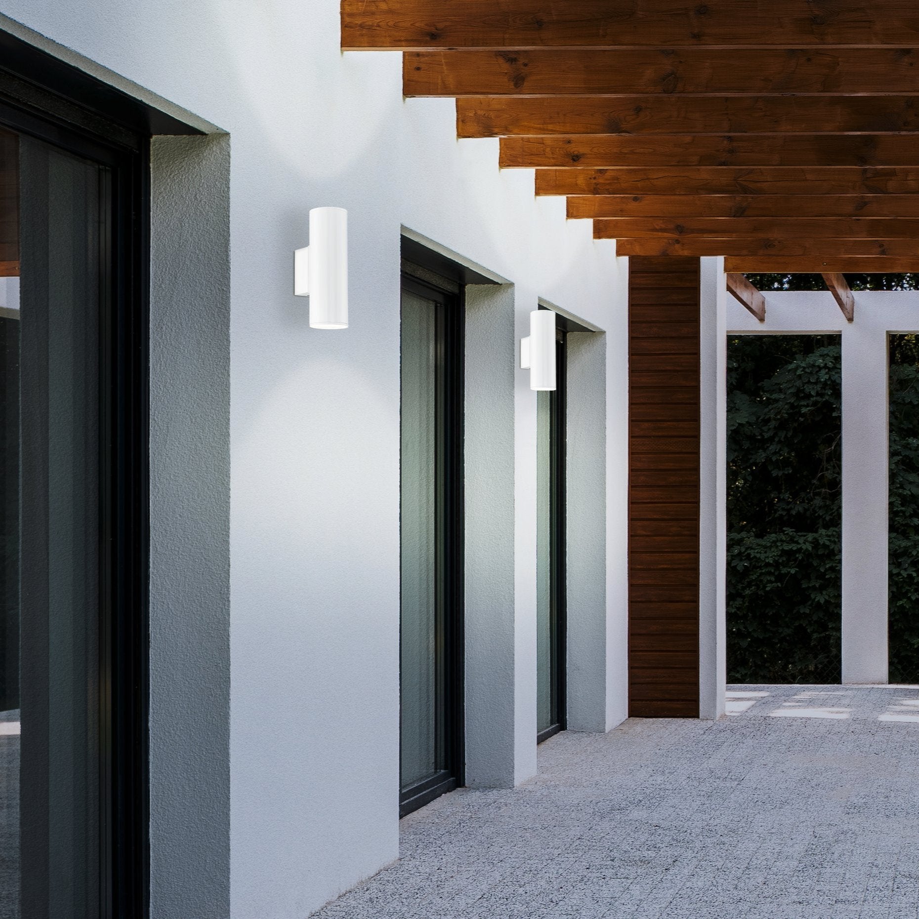 eglo riga white ip44 up down outdoor wall light