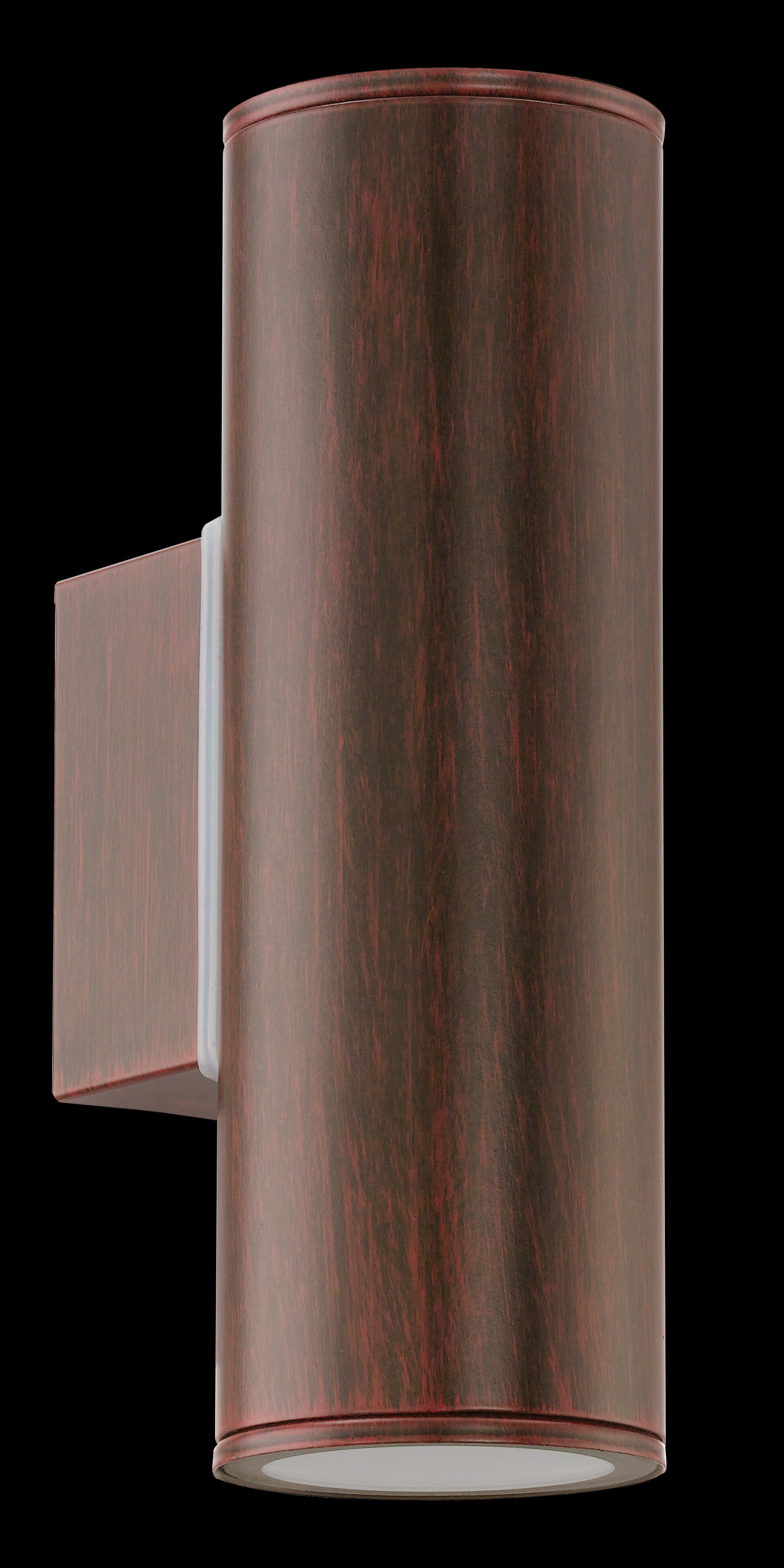 eglo riga brown ip44 up down outdoor wall light living room image