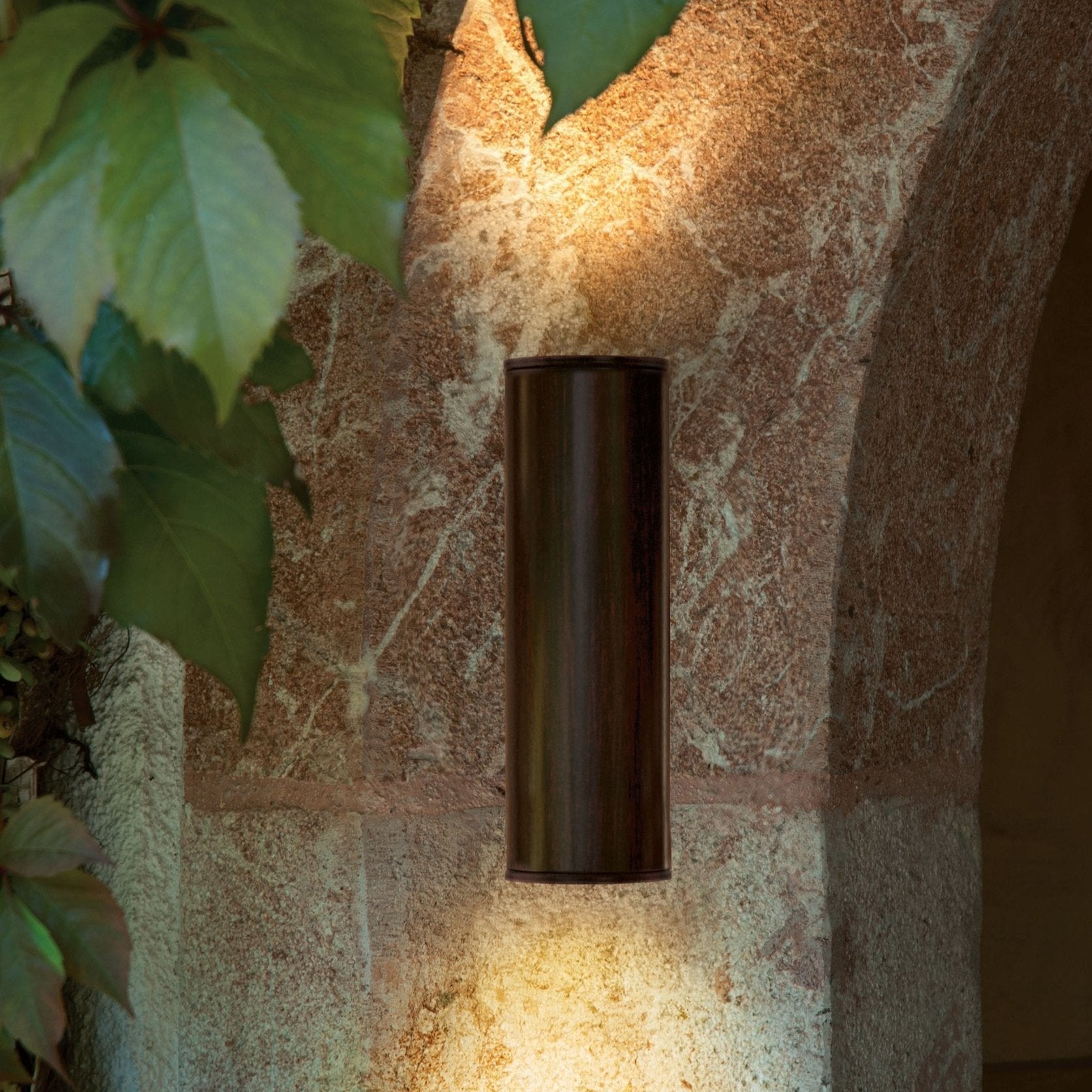 eglo riga brown ip44 up down outdoor wall light