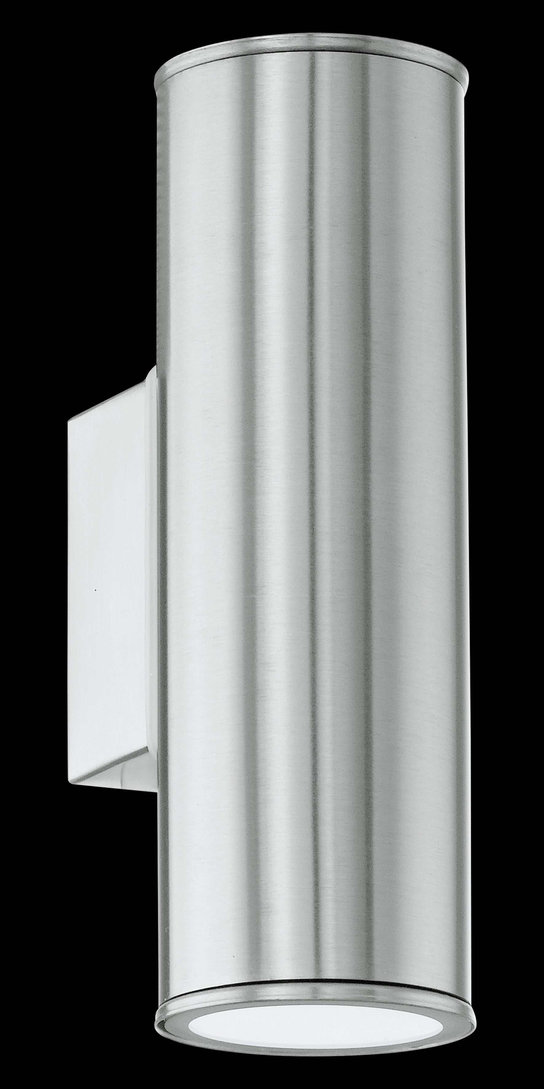 eglo riga stainless steel ip44 up down wall light living room image