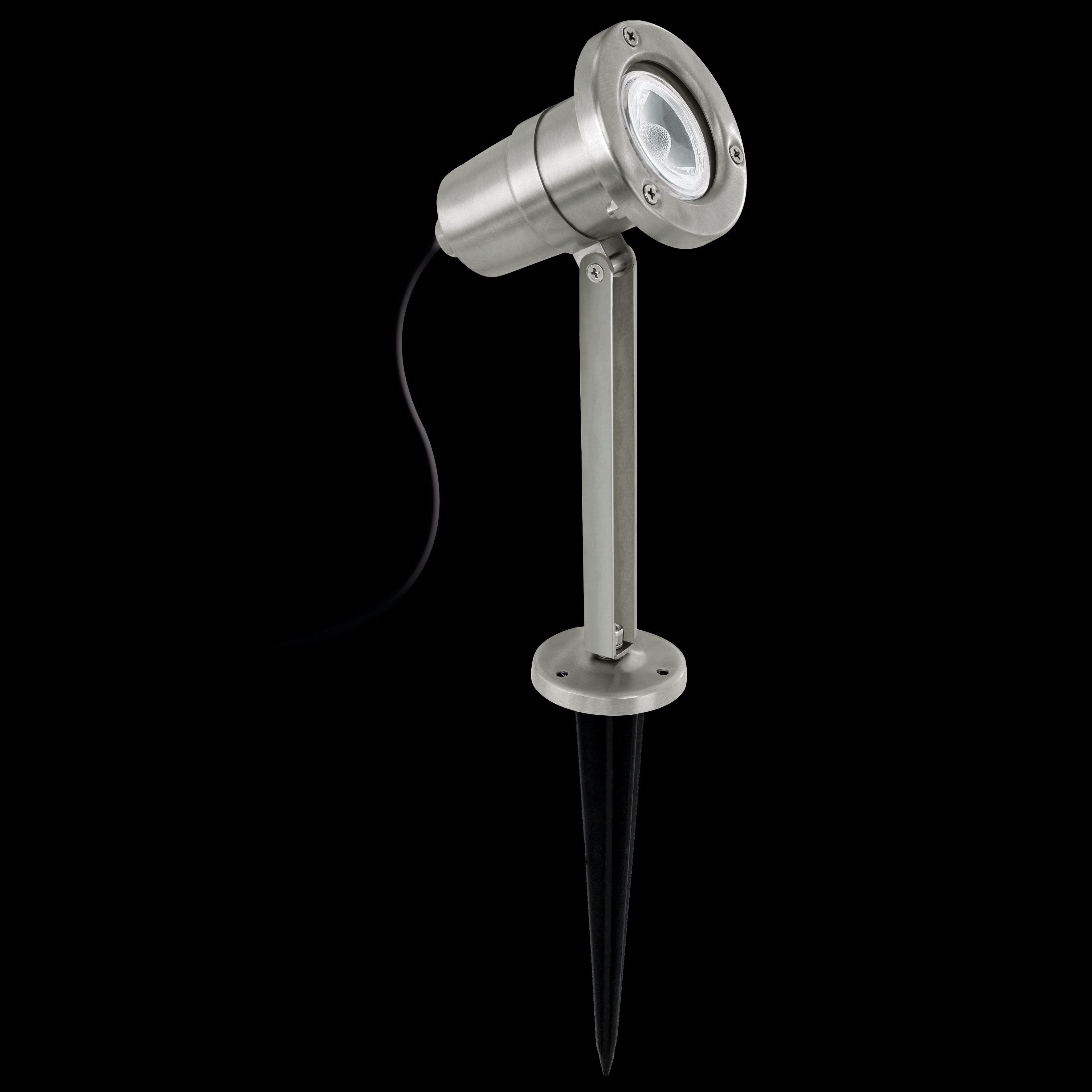 eglo nema ip54 silver ground spike garden light living room image