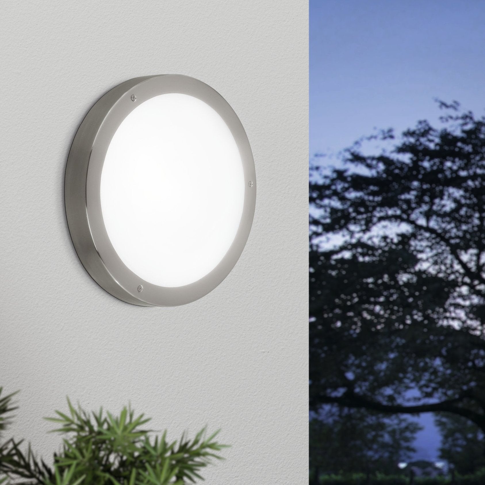 eglo vento 1 stainless steel ip44 outdoor wall light