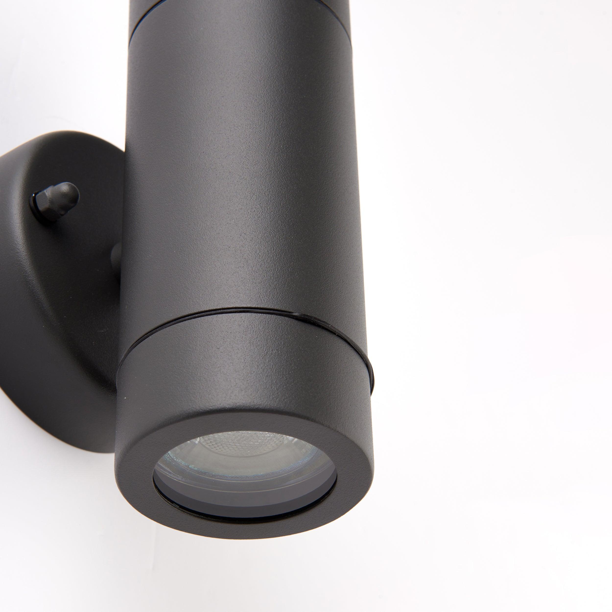 palin 2 light grey led outdoor wall light ip44 7w by saxby lighting, close up image 146