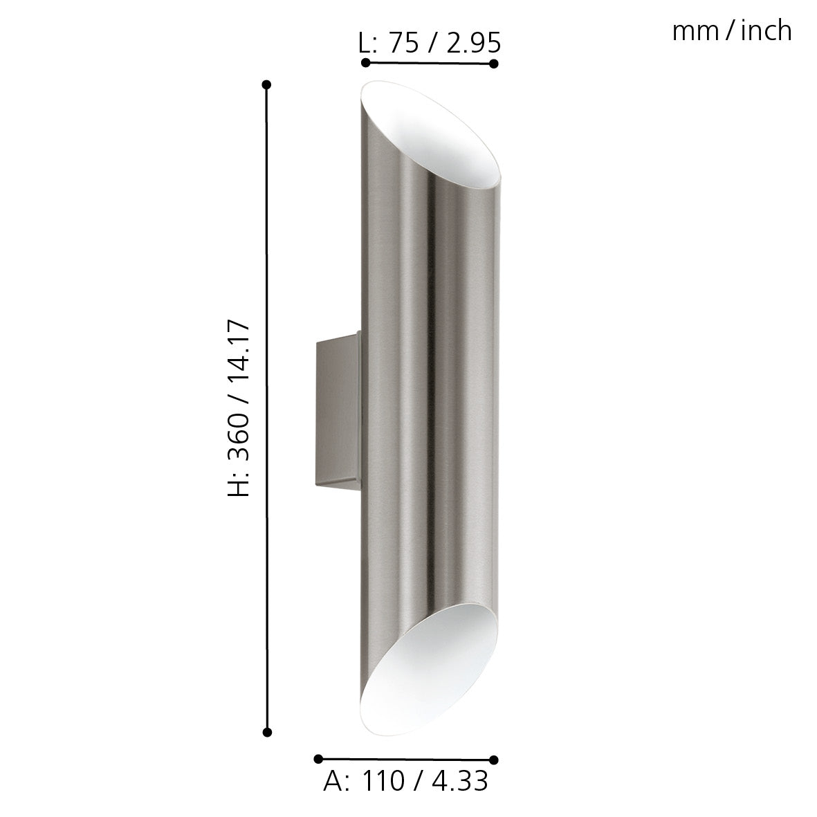 eglo agolada stainless steel up down led outdoor wall light Kitchen Lighting Close Up