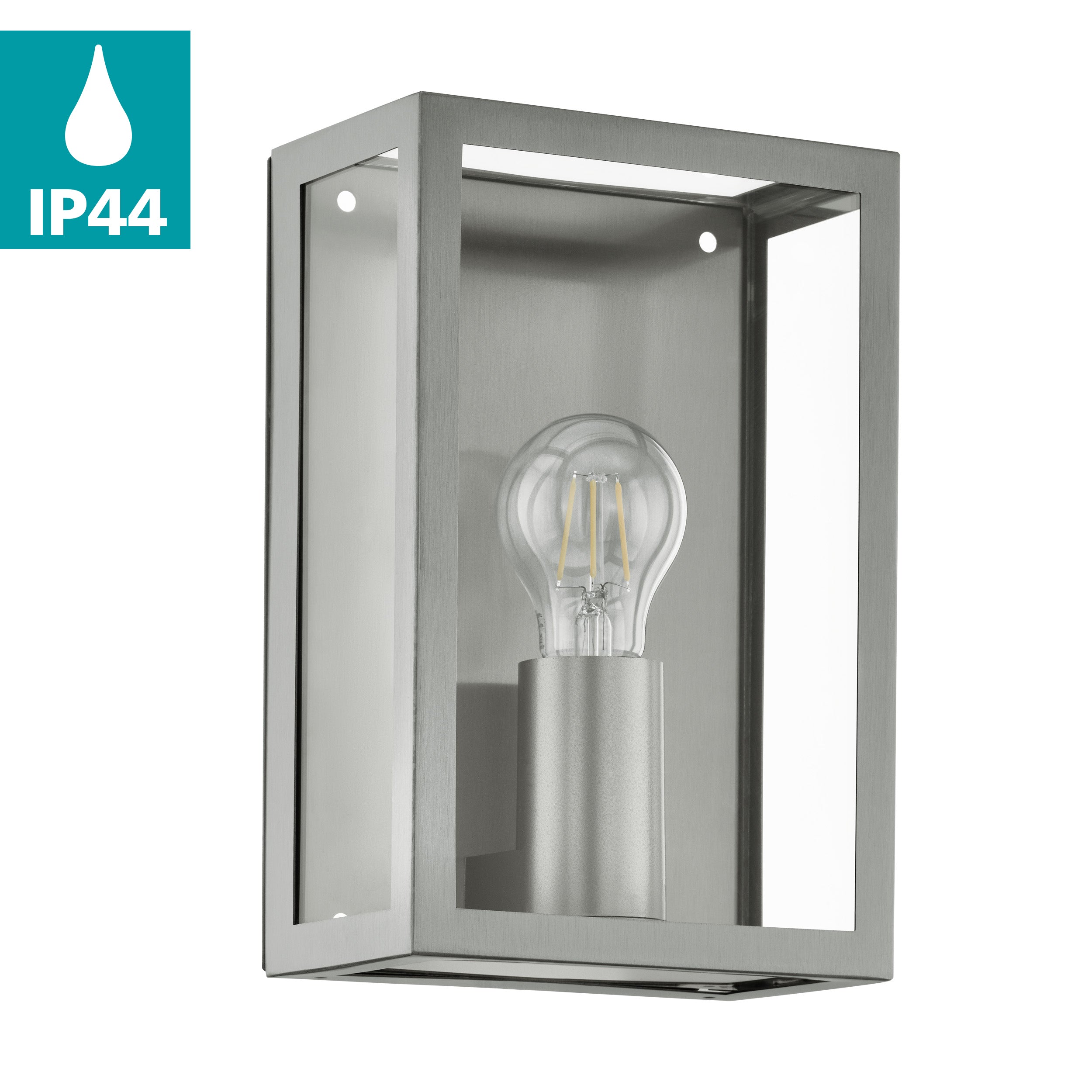 eglo alamonte stainless steel ip44 outdoor wall light living room image