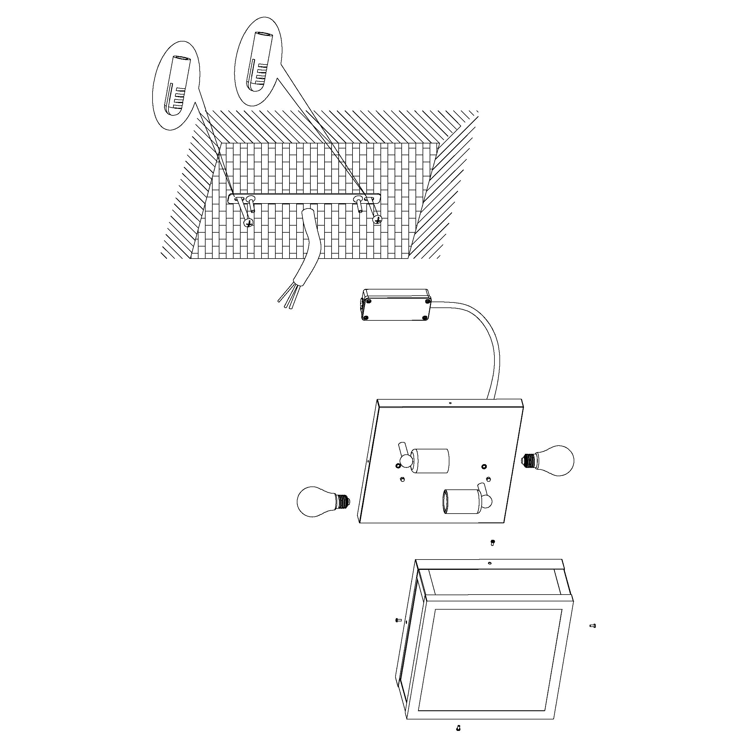 eglo alamonte 1 ip44 black metal framed 2 light outdoor wall light kitchen lighting