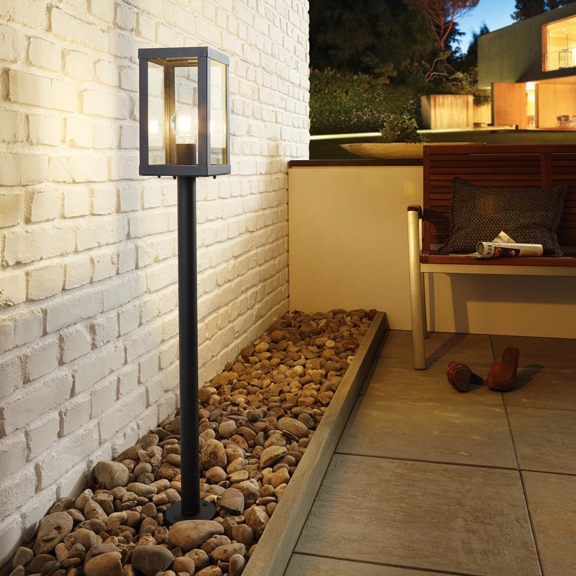 eglo alamonte 1 black post pathway outdoor ip44 light living room image