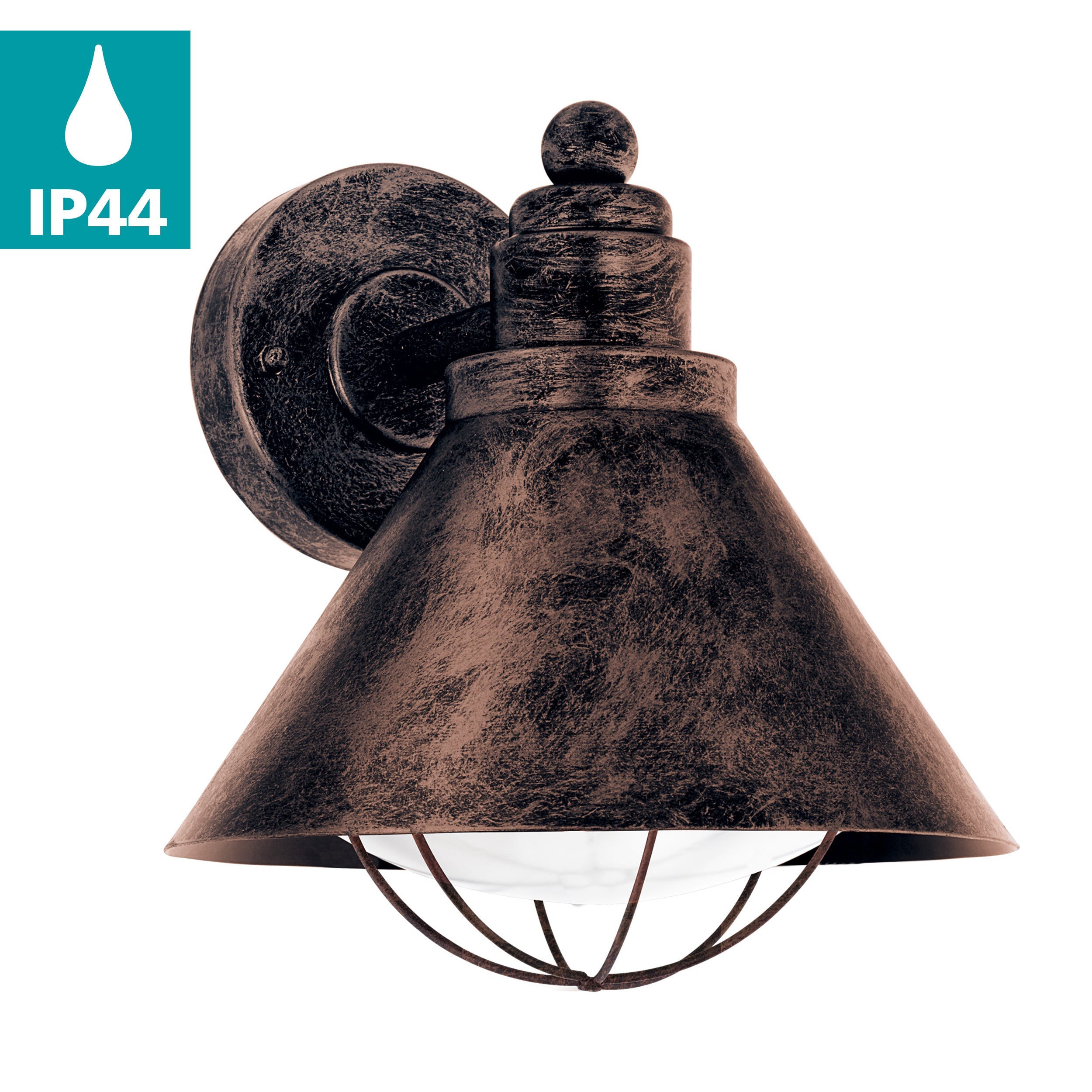 eglo barrosela antique copper ip44 outdoor wall light living room image