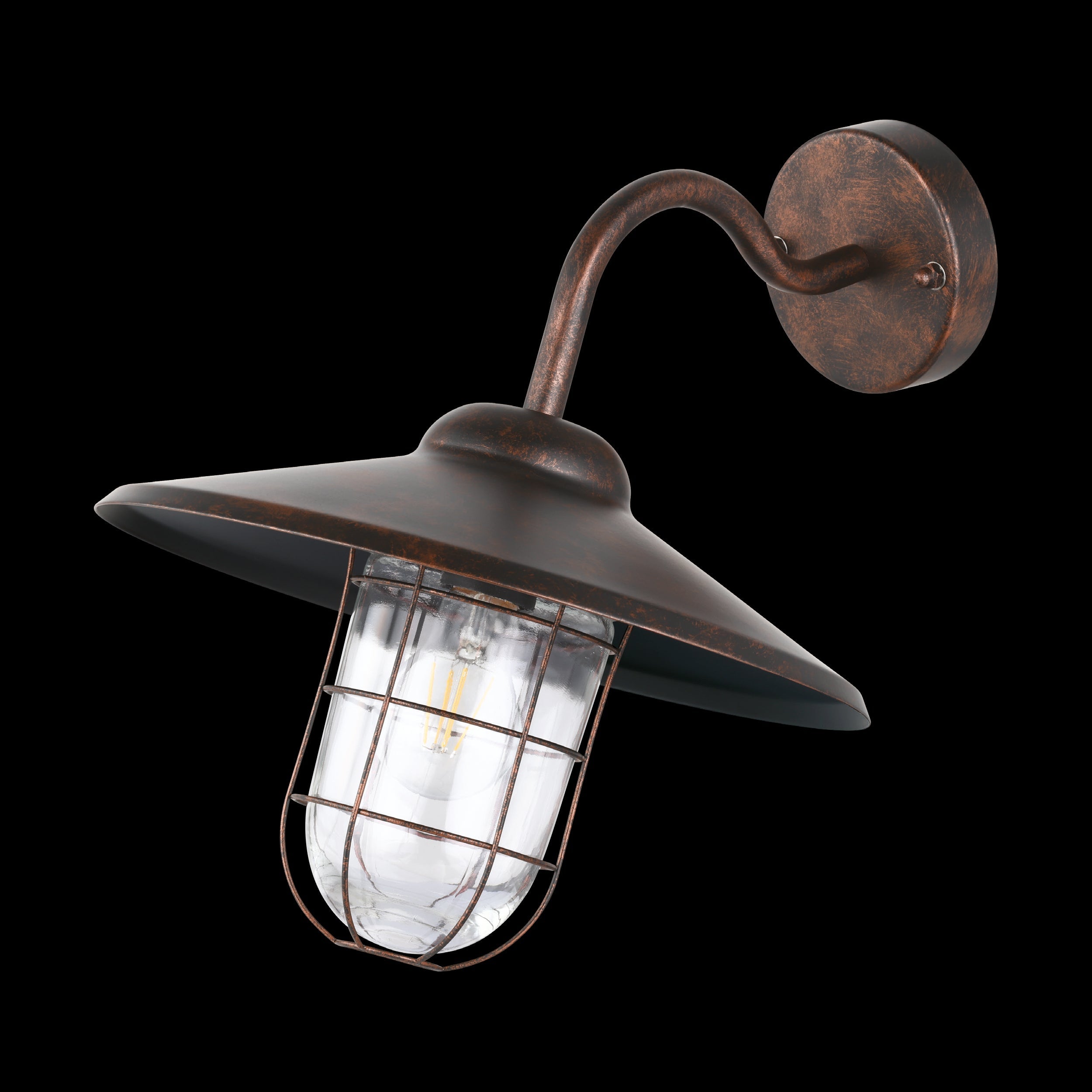 eglo melgoa antique copper lantern ip44 outdoor wall light living room image