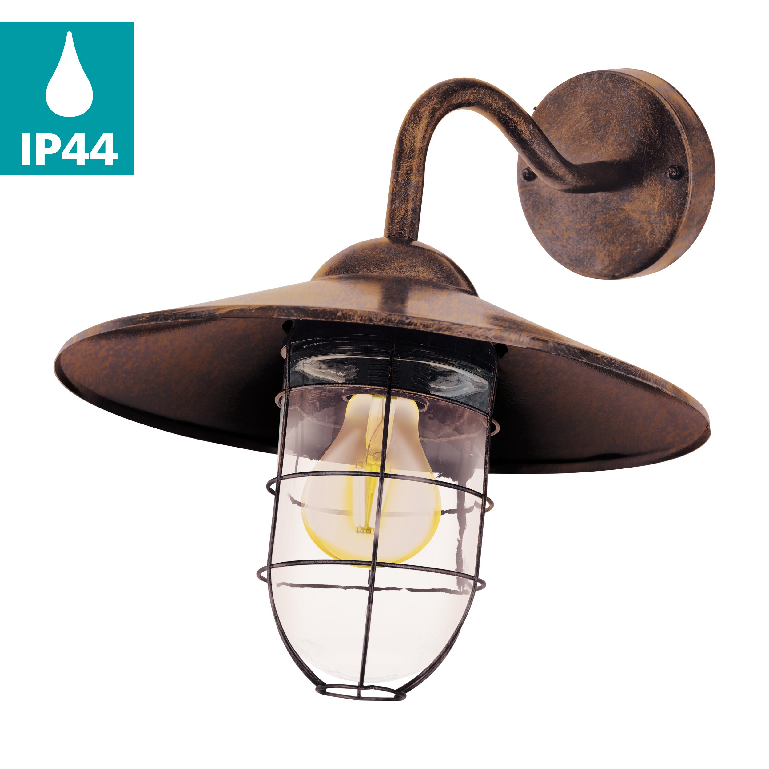 eglo melgoa antique copper lantern ip44 outdoor wall light kitchen lighting