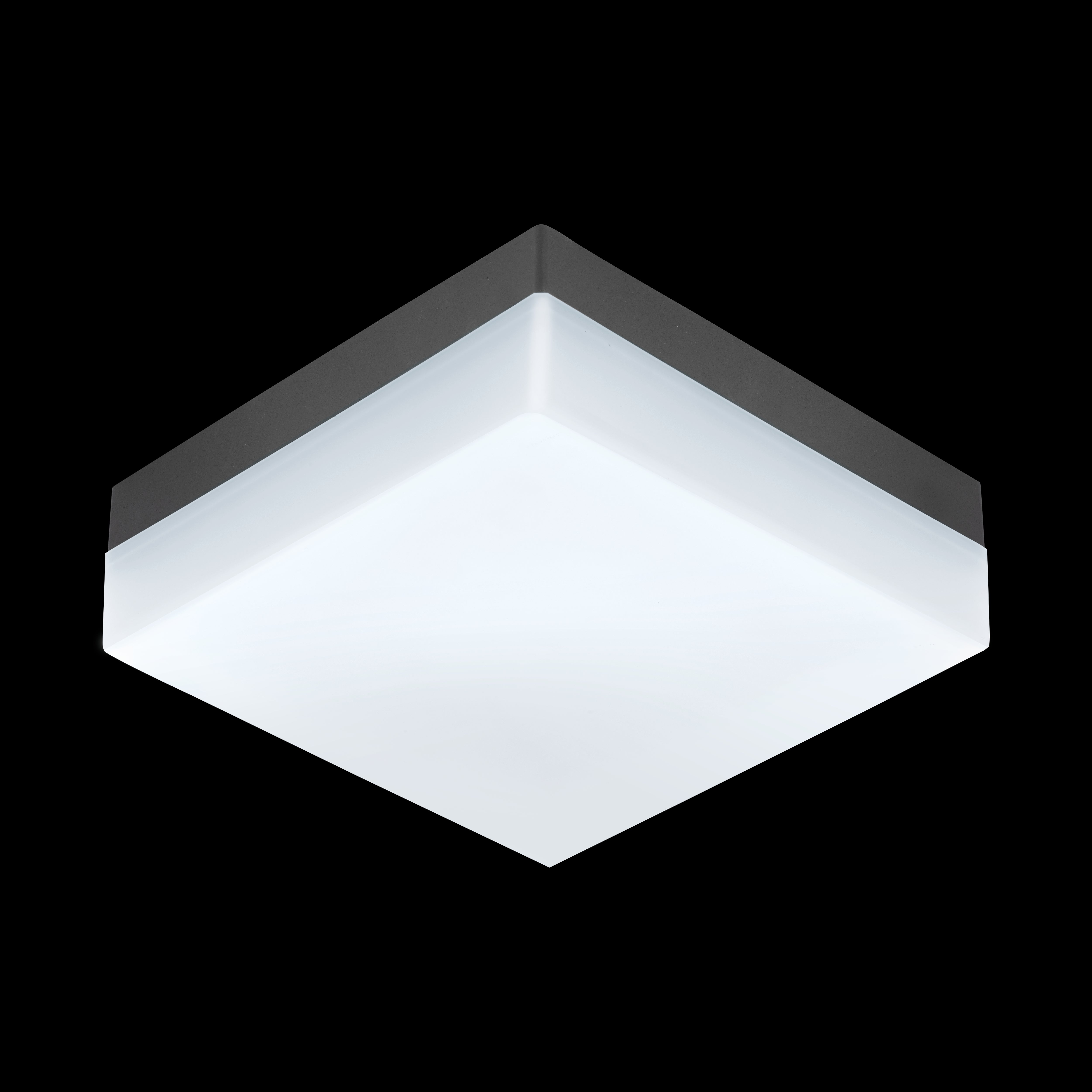 eglo sonella led grey square ip44 outdoor wall light living room close up