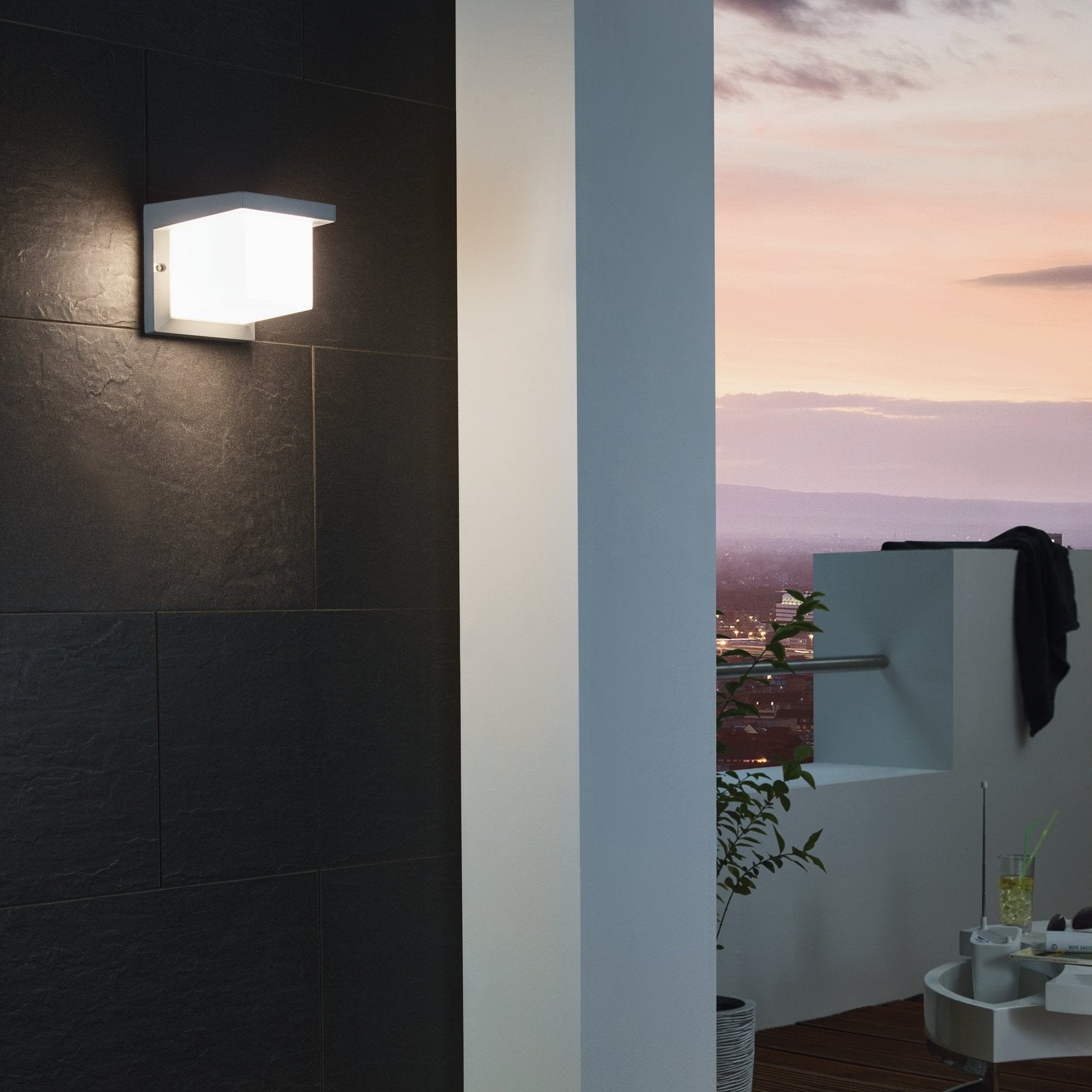 eglo desella 1 ip54 grey outdoor wall light living room image