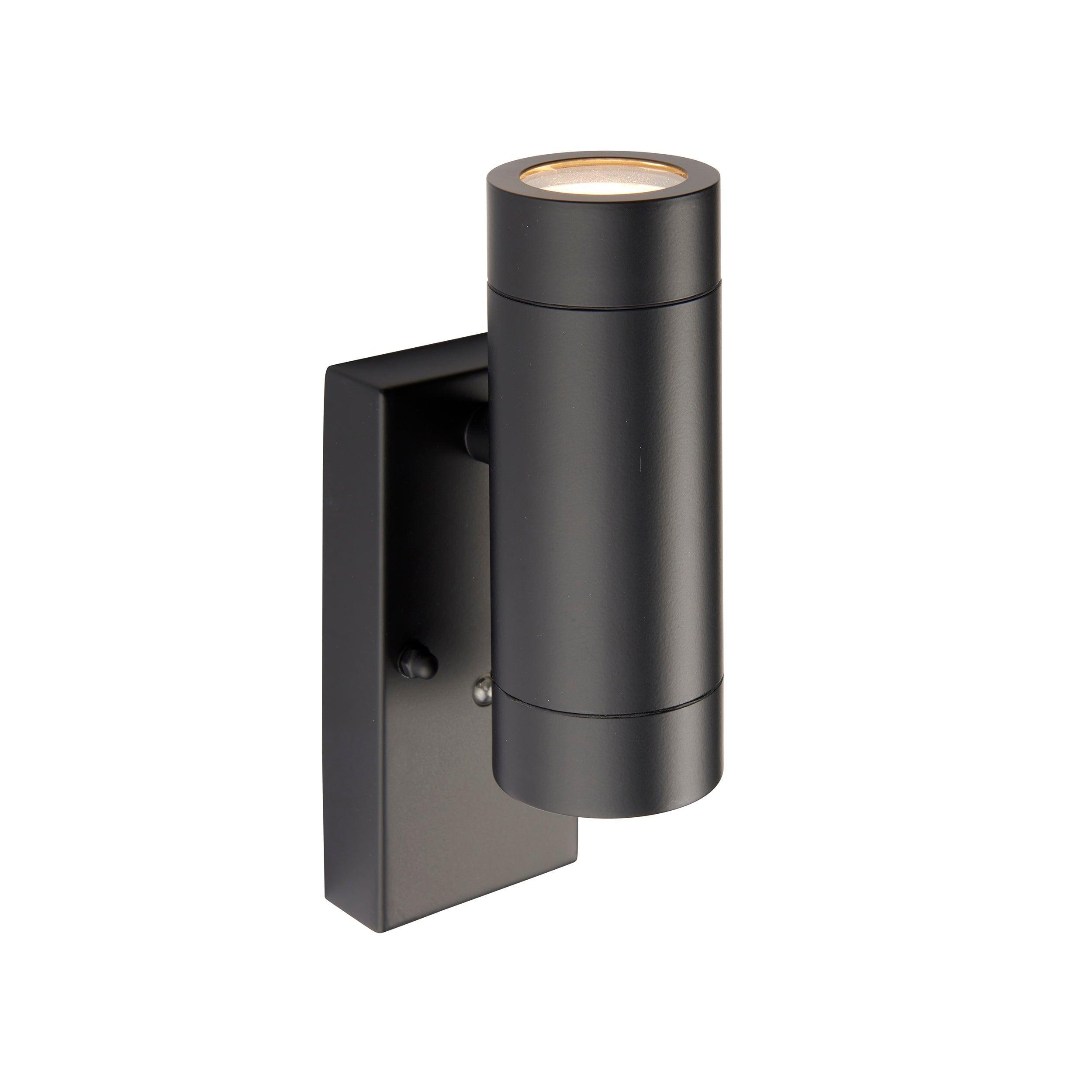 palin outdoor black wall light with photocell ip44 7w by saxby lighting, close up image 176