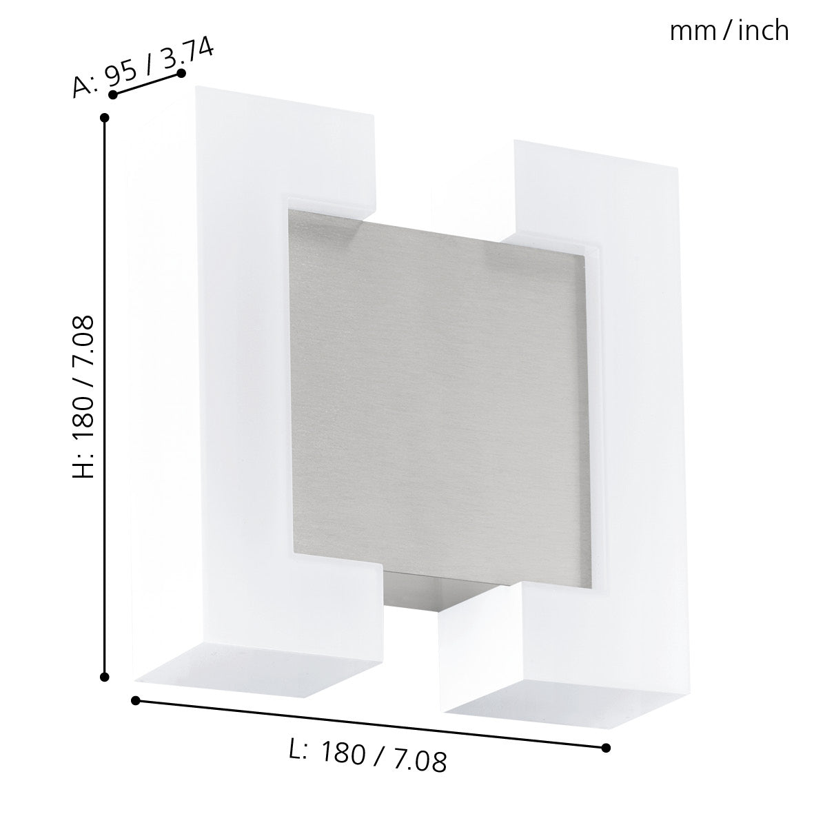 eglo sitia ip44 nickel led outdoor wall light hallway lighting